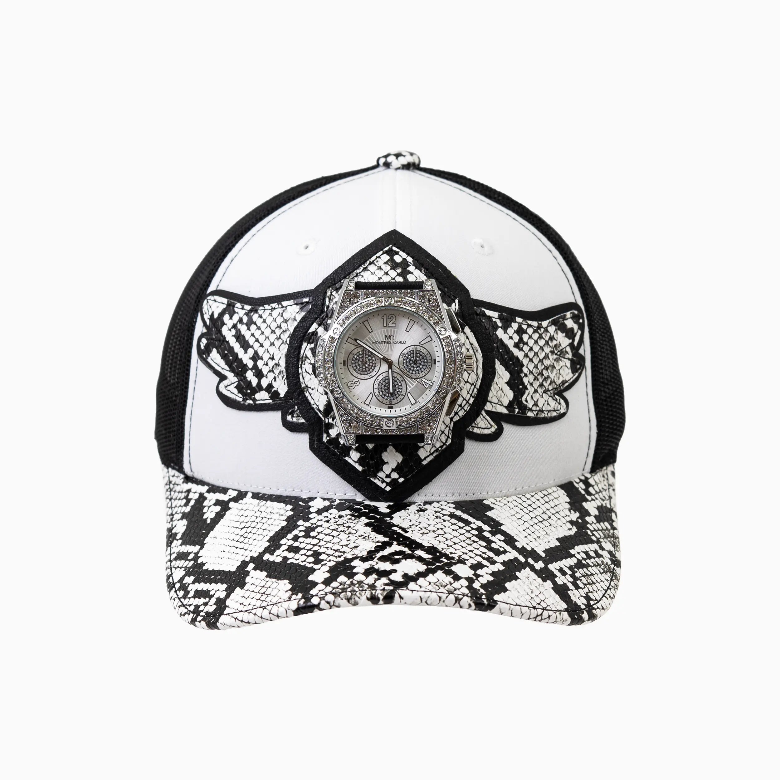 Breyer's Buck 50 Wool Trucker Hat with Faux Snake Skin Visor - Stylish Vintage Trucker Cap for Men & Women - Perfect for Outdoor Adventures, Hiking, and Casual Wear