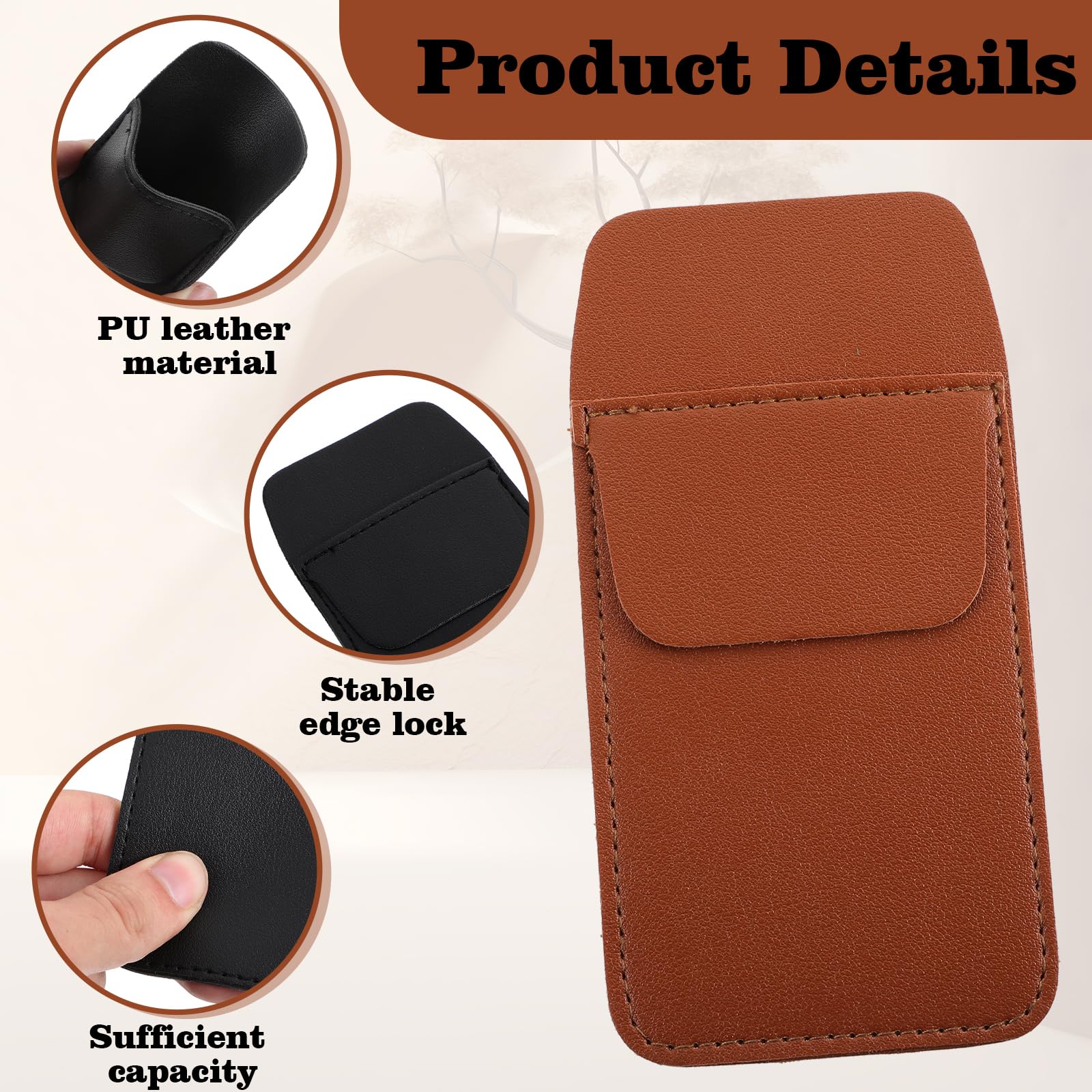 2 Pack PU Leather Pocket Protector & Pen Organizer - Holds 4 Pens/Pencils - Professional Shirt Pocket Holder for Men - Ideal for Lab Coats, Office Work & Business Meetings (Brown & Black)