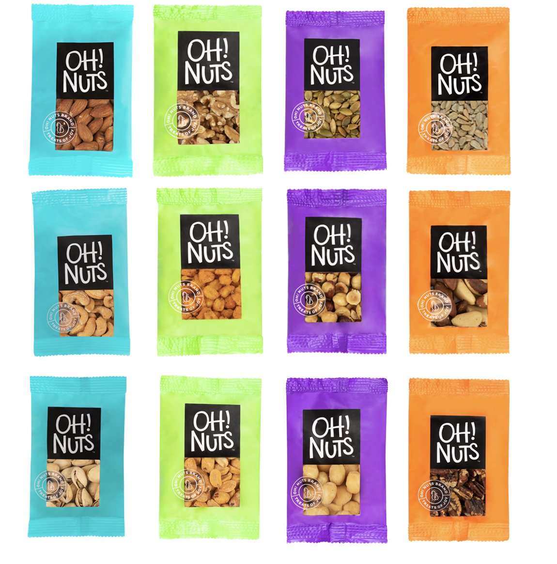 Roasted Salted Mixed Nuts Snack Packs - 12 Individual 1.5oz Bags - Bulk Variety for School, Office & Travel - Healthy On-the-Go Protein Snacks - Perfect for Lunch Boxes, Hiking & Road Trips