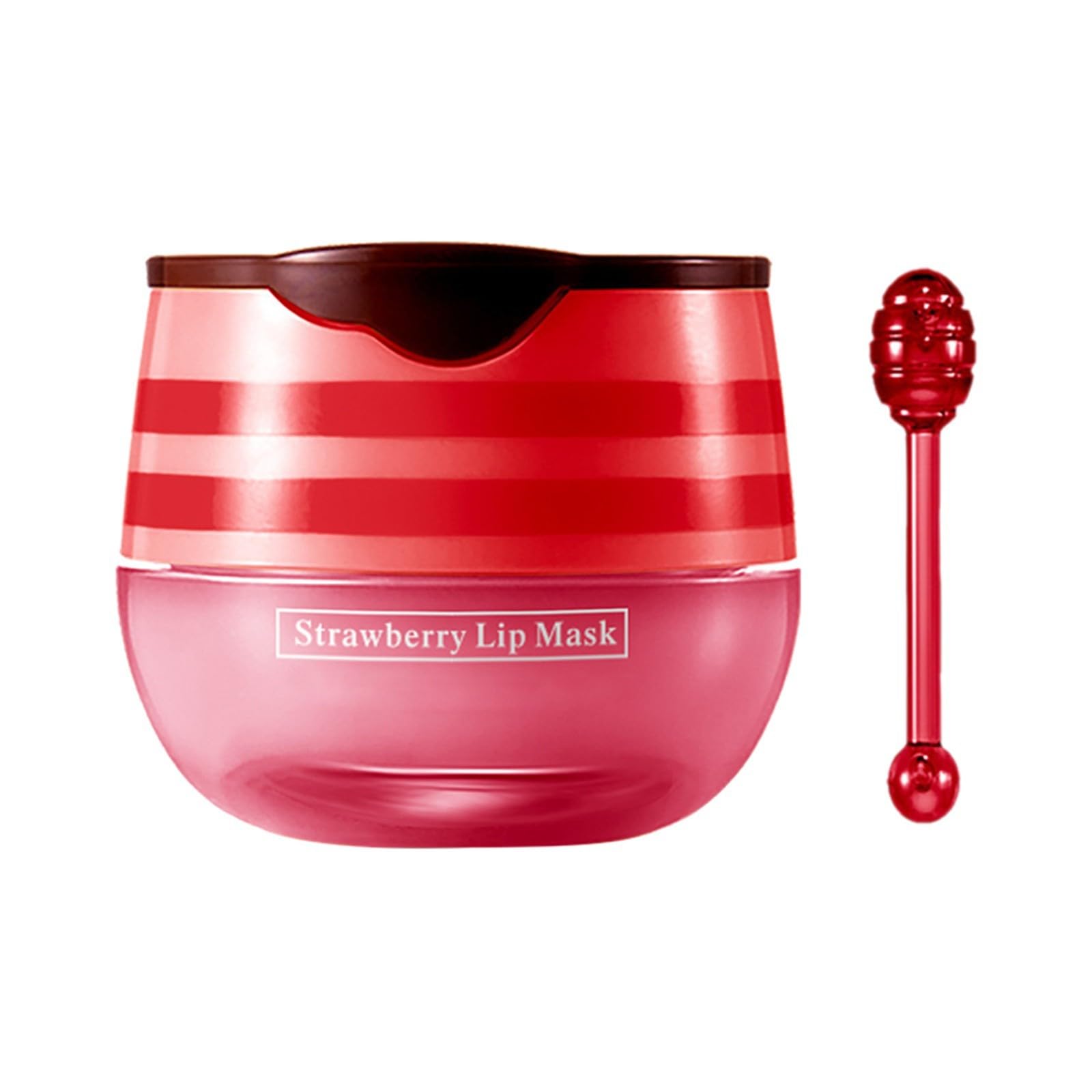 **Strawberry Lip Balm for Dry Lips - Hydrating & Moisturizing Lip Care with Exfoliator - Natural Lip Balm Pot Lightens Lip Lines - Perfect Gift for Tender Lips (Ideal for Winter, Travel & Daily Lip Care)**