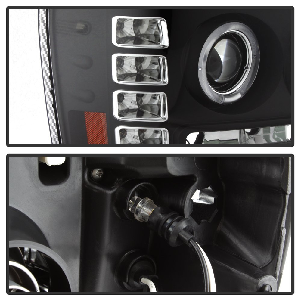 High-Performance LED Halo Headlights for GMC Sierra 1500/2500/3500 (2007-2013) - Black & Clear Lens - Durable Off-Road Lighting for Night Driving & Truck Customization
