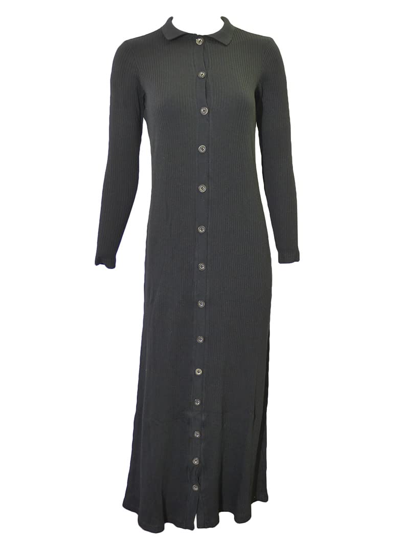 Women's Ribbed Cardigan Dress - Hard Tail Polo Style CMR-27 | Casual Office Wear, Spring Layering, Date Night Outfit
