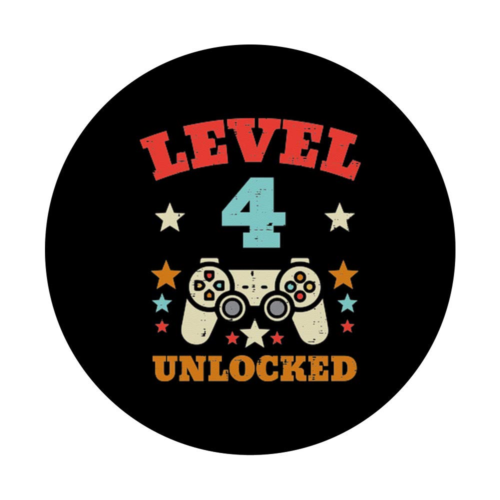 Level 4 Unlocked Gaming Controller - Birthday Gamer Gift - Swappable PopSocket Phone Grip for iPhone, Android & Tablets - Perfect for Mobile Gaming & Everyday Use