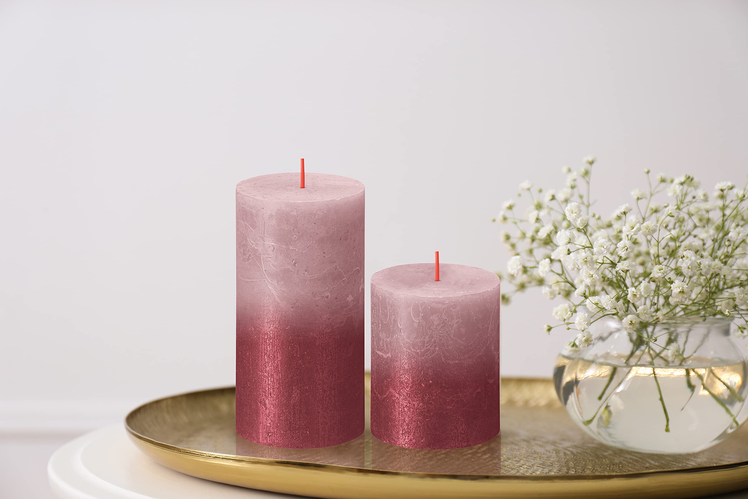 BOLSIUS 4-Pack Rustic Metallic Pillar Candles - 2.75