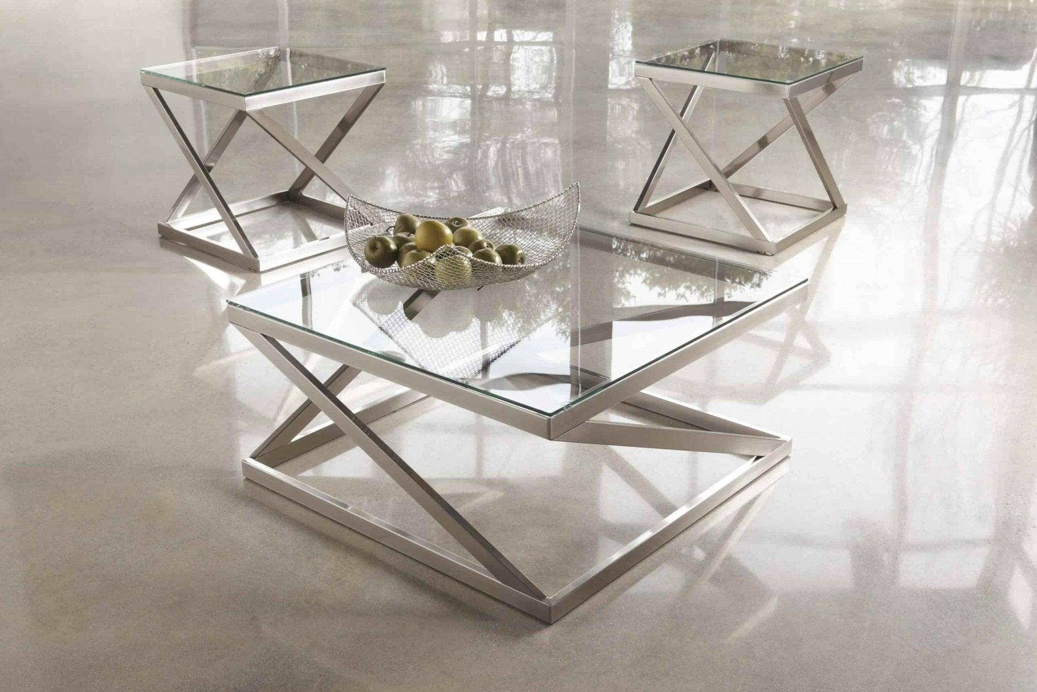 Modern Coffee Table Set with End Tables T136 - Stylish Living Room Furniture for Small Spaces, Home Decor & Entertainment Areas