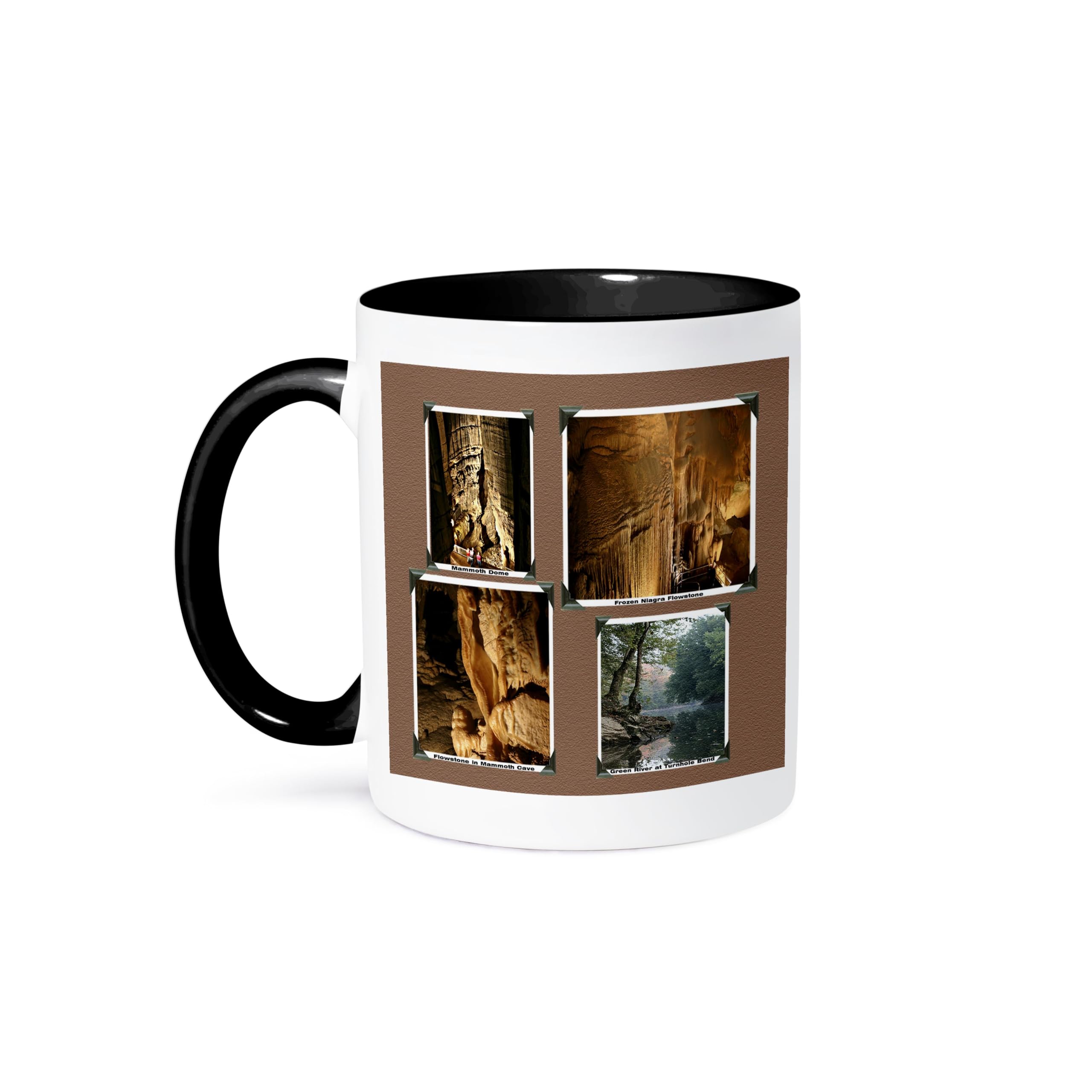 3D Printed 15oz Funny Coffee Mug - Cave and River Scrapbook Design from Mammoth Cave National Park Kentucky - Unique Gift for Coffee Lovers - Perfect for Home, Office or Camping Use