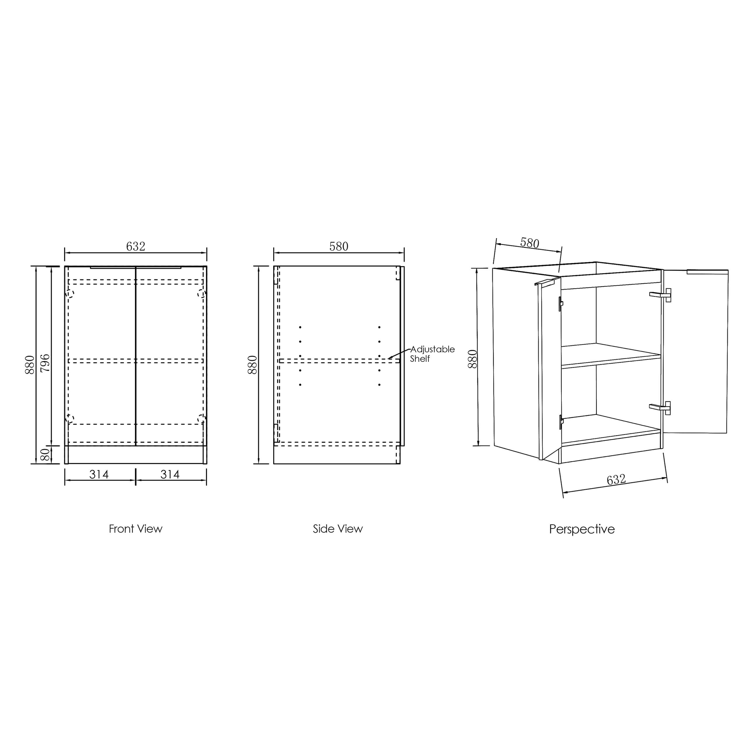 Marlo Base Cabinet Set - 1060mm Floor Standing Kitchen Storage with Joinery - Perfect for Modern Kitchens & Home Organization