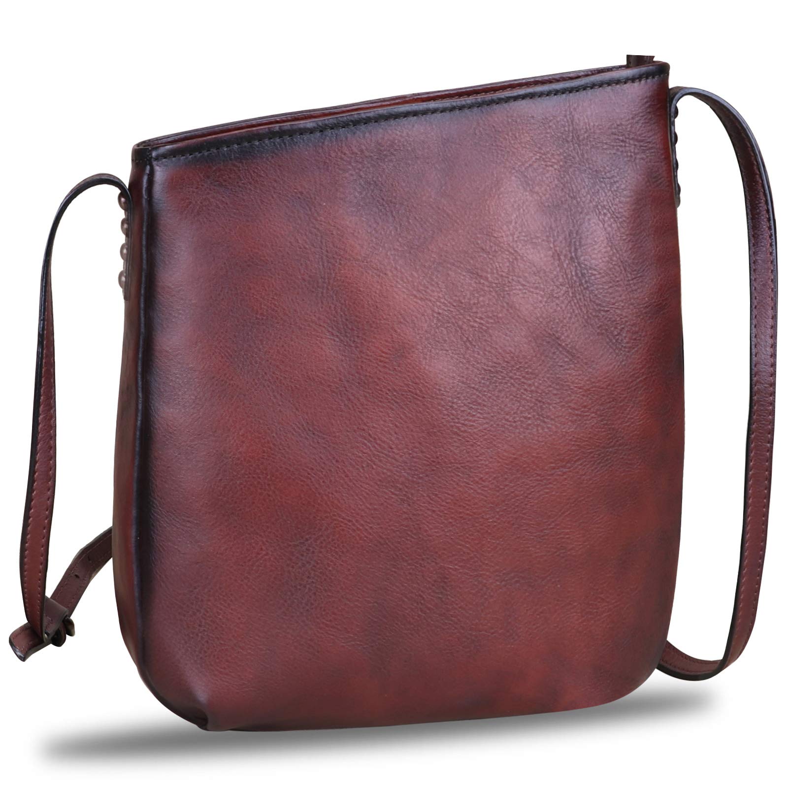 LRTO Genuine Leather Crossbody Bags for Women - Vintage Retro Satchel Purse, Handmade Small Designer Shoulder Bag | Perfect for Work, Travel & Everyday Use