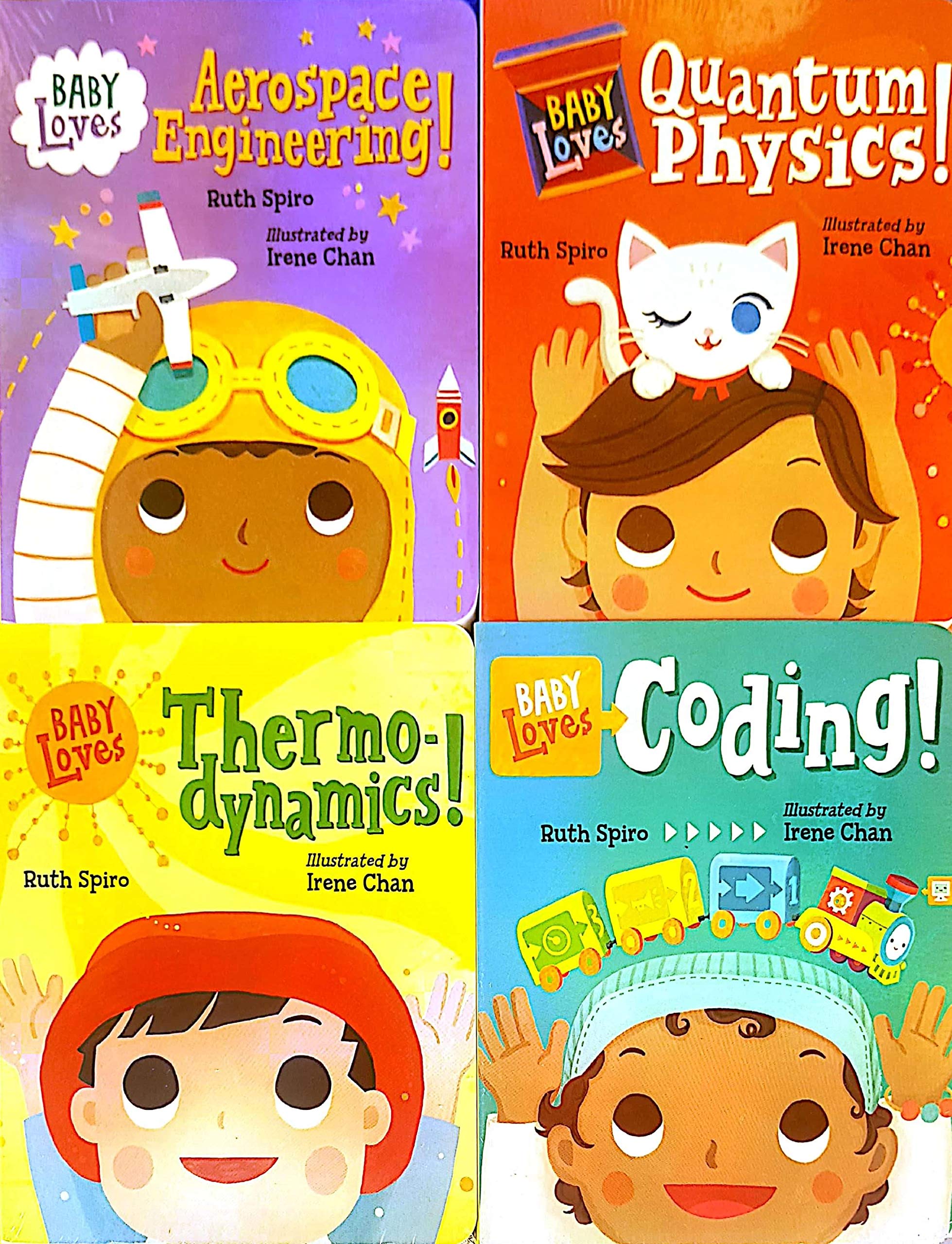 Baby Loves Science Board Book Set - 4 STEM Books for Toddlers (Aerospace Engineering, Coding, Quantum Physics, Thermodynamics) | Early Learning Educational Gifts for Babies & Kids | Perfect for Bedtime Stories & Preschool STEM Education