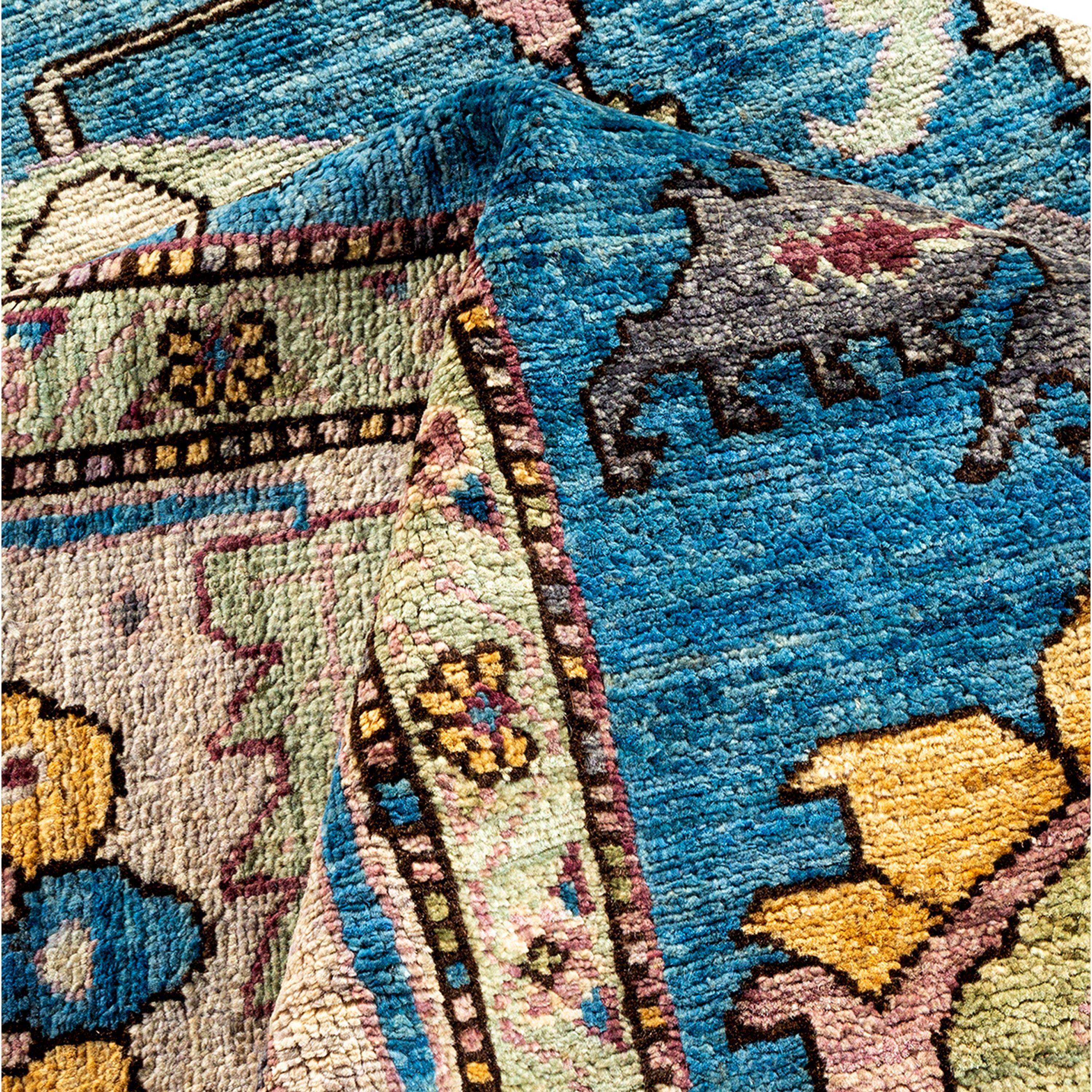 Handmade Blue Traditional Serapi Wool Rug 8'5 x 10'7 - Authentic Persian Design for Living Room, Bedroom & Home Decor