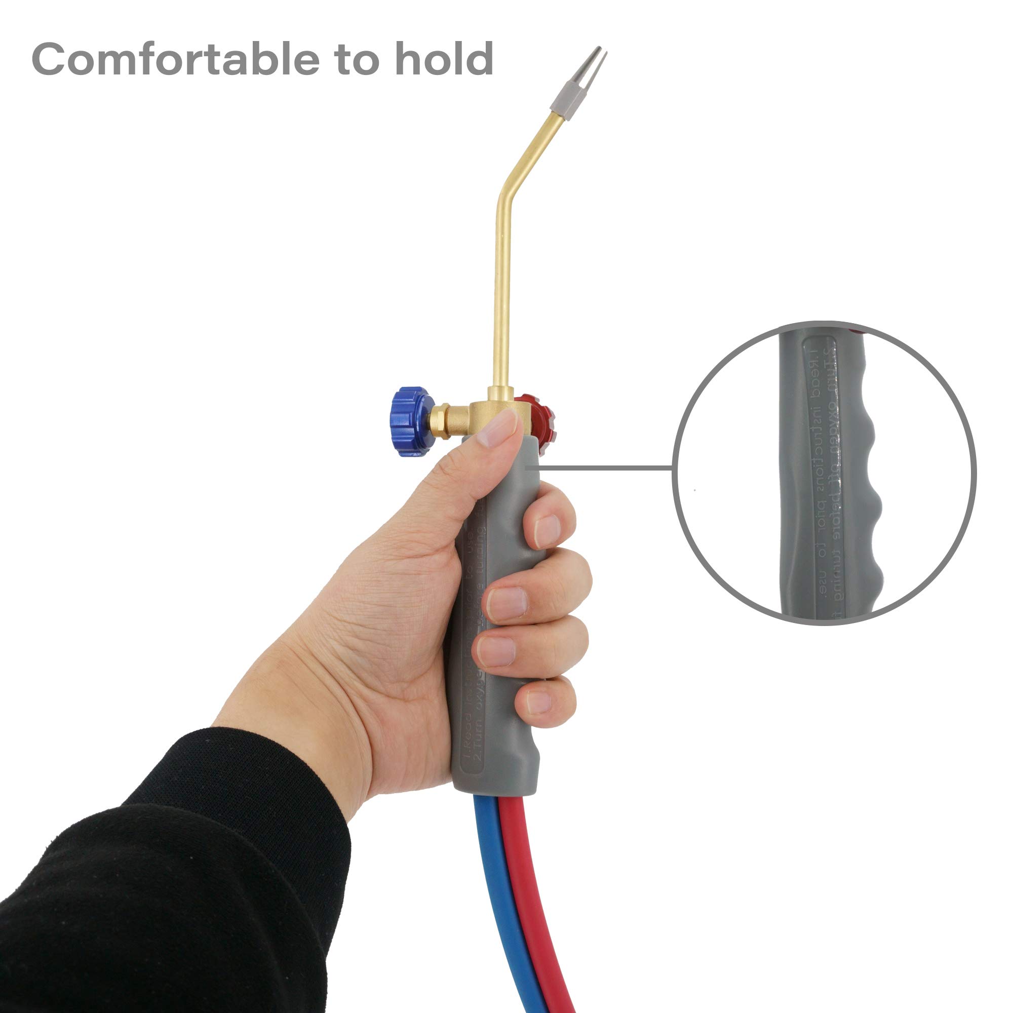 **Oxygen MAPP Torch Kit with Pressure Gauge, Tank Stand, Safety Glasses & Flint Lighter – Perfect for Welding, Soldering & Metal Cutting (Gas Cylinders Not Included)**