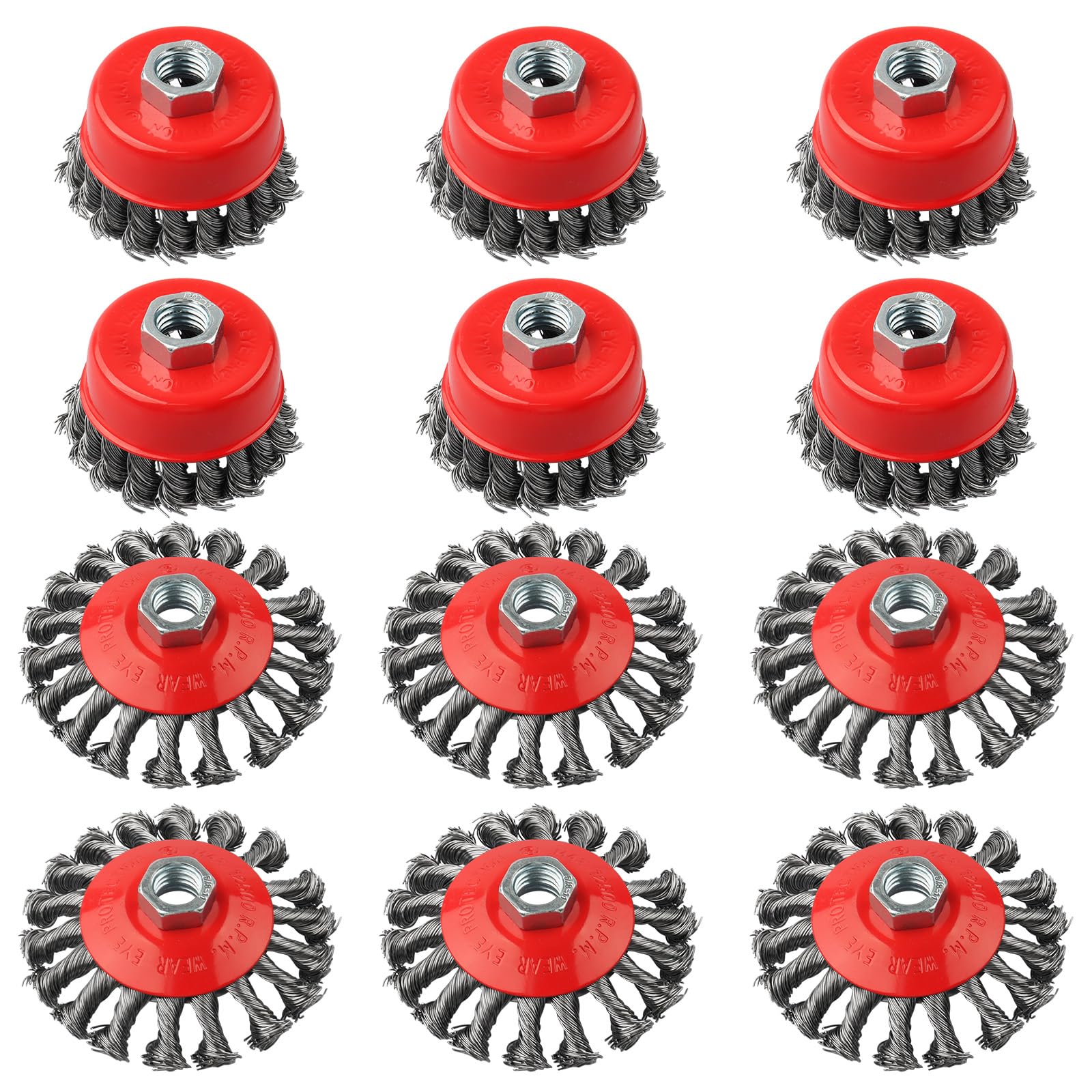 12 Pack 4 Inch Angle Grinder Wire Wheels - 5/8