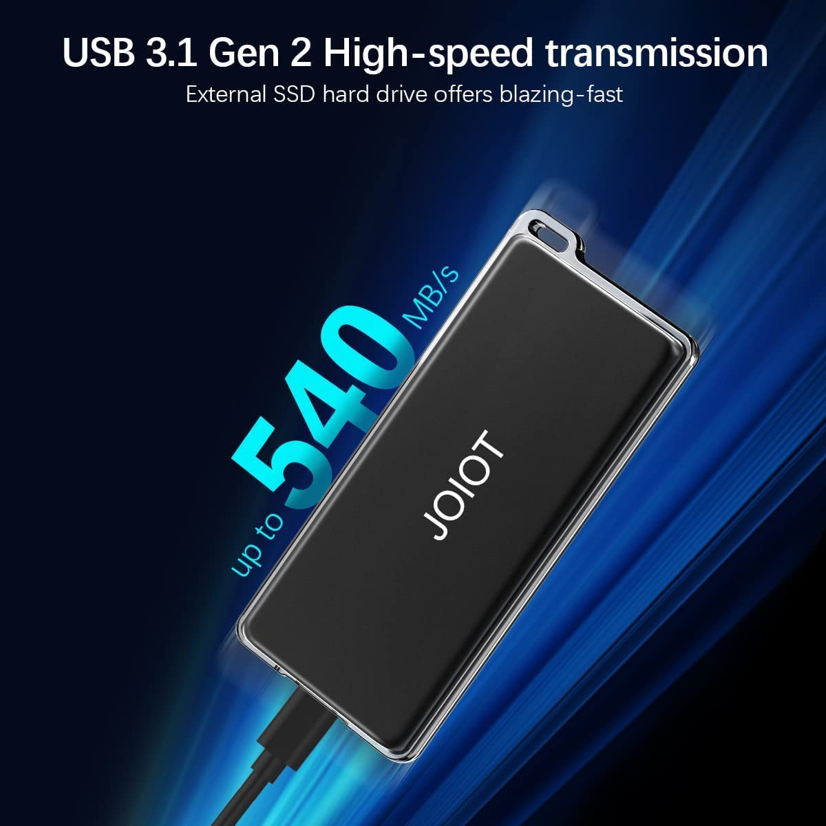 250GB Portable SSD External Hard Drive - USB 3.1 Gen2 with 540MB/s High Speed - Compatible with PS4, PS5, Windows & Mac - Perfect for Gaming, Backup & Travel Storage