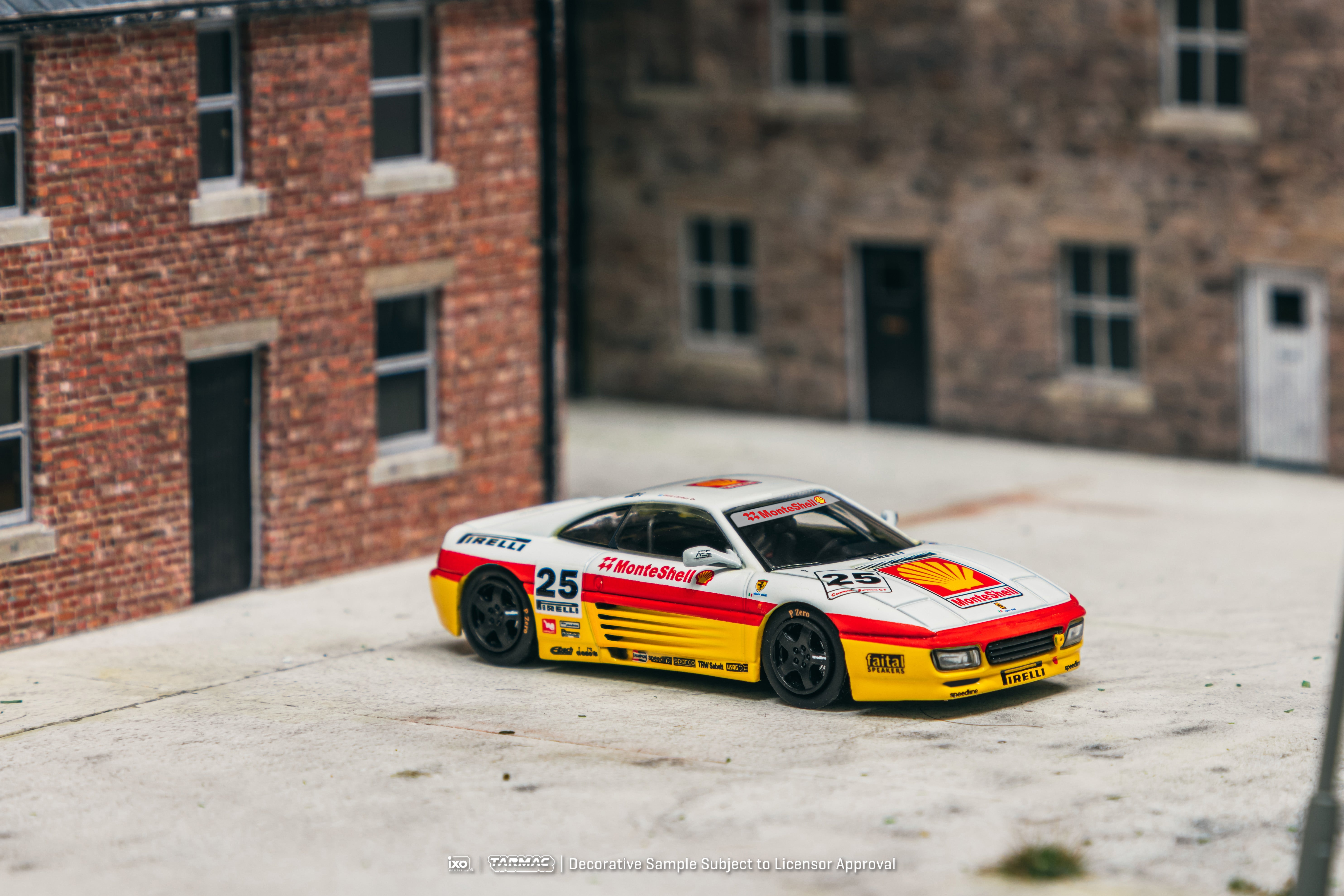 Tarmac Works X iXO Models 1/64 Scale Ferrari 348 Challenge Italian GT 1994 #25 Diecast Car - Collectible Miniature Model for Racing Enthusiasts & Display Showcase
