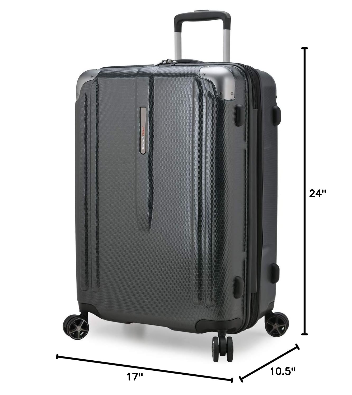 Traveler's Choice New London II Expandable Hardside Spinner Luggage 26-Inch Checked Medium Suitcase - Lightweight Durable Gray Carry-On for Air Travel, Business Trips & Vacation Packing