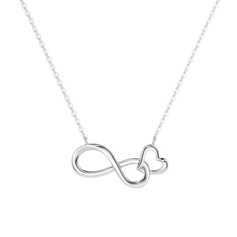 Two-Tone Infinite Love Heart Link Infinity Necklace for Women - Romantic Gift for Anniversary, Valentine's Day & Special Occasions