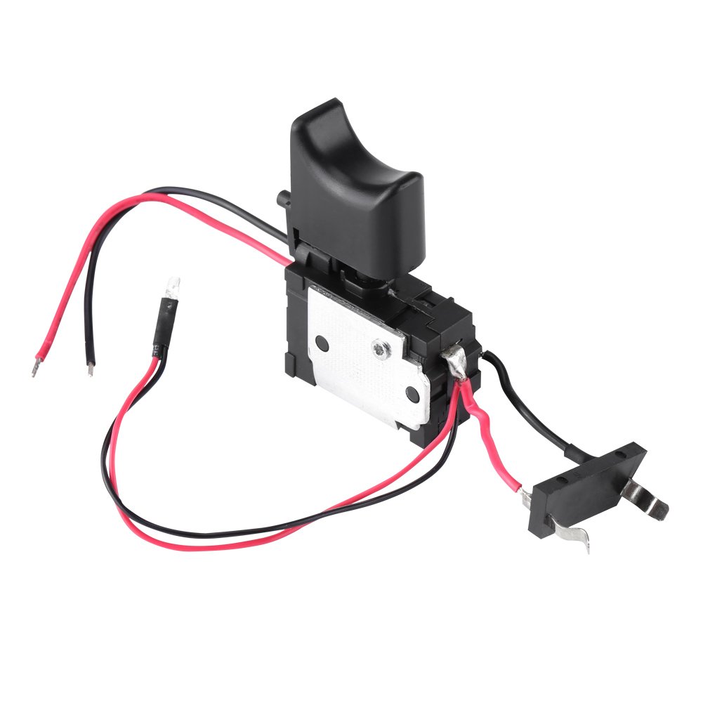 Akozon Cordless Drill Speed Control Switch 7.2V-24V for Lithium Battery Drills - Variable Speed Trigger with LED Light for DIY Projects, Home Repairs & Woodworking