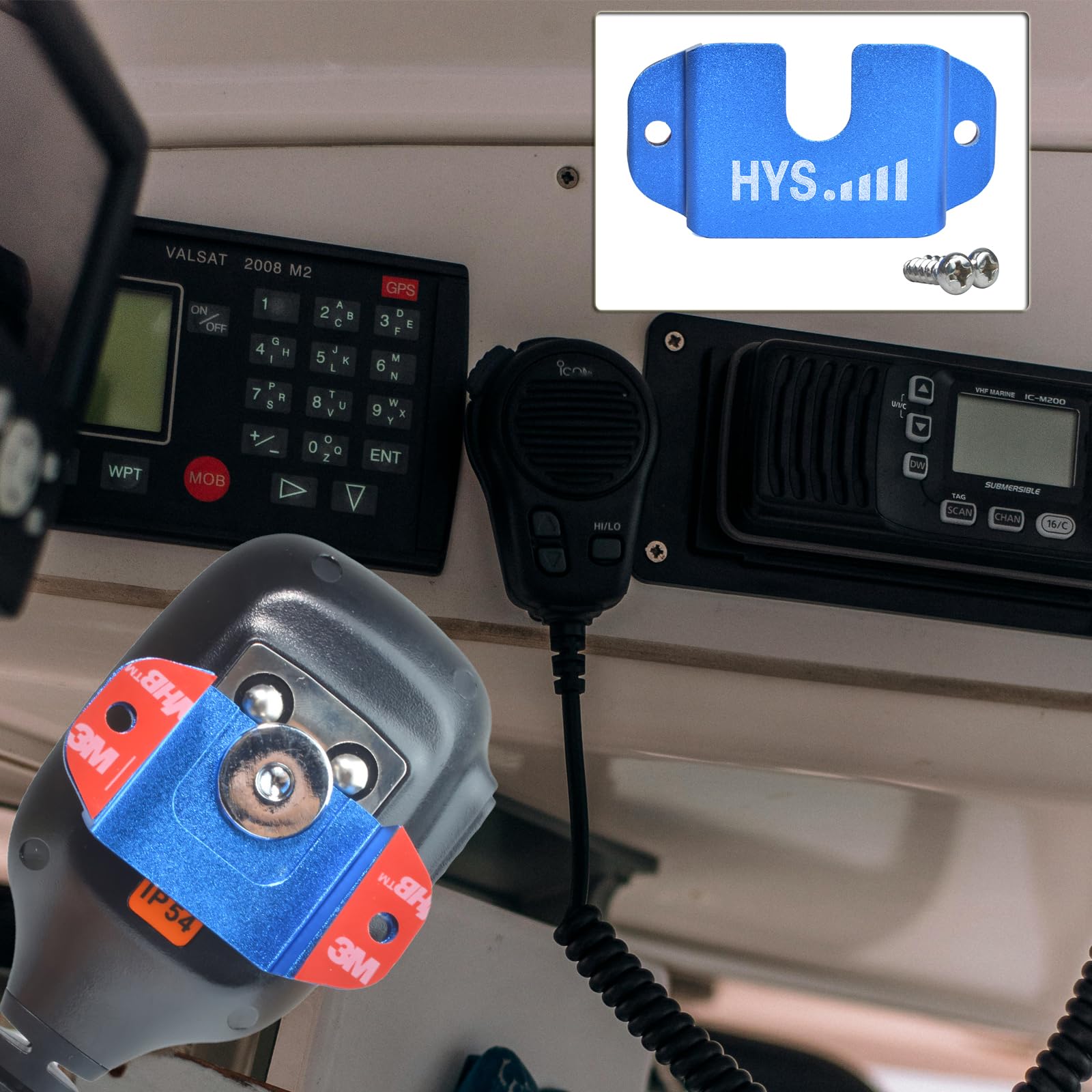 Universal Aluminum Alloy CB Radio Microphone Holder Mount - Compatible with Motorola, Kenwood, Uniden, Cobra & Midland CB Radios (Blue, 1pc) - Perfect for Truck, Jeep & Off-Road Vehicle CB Radio Installation