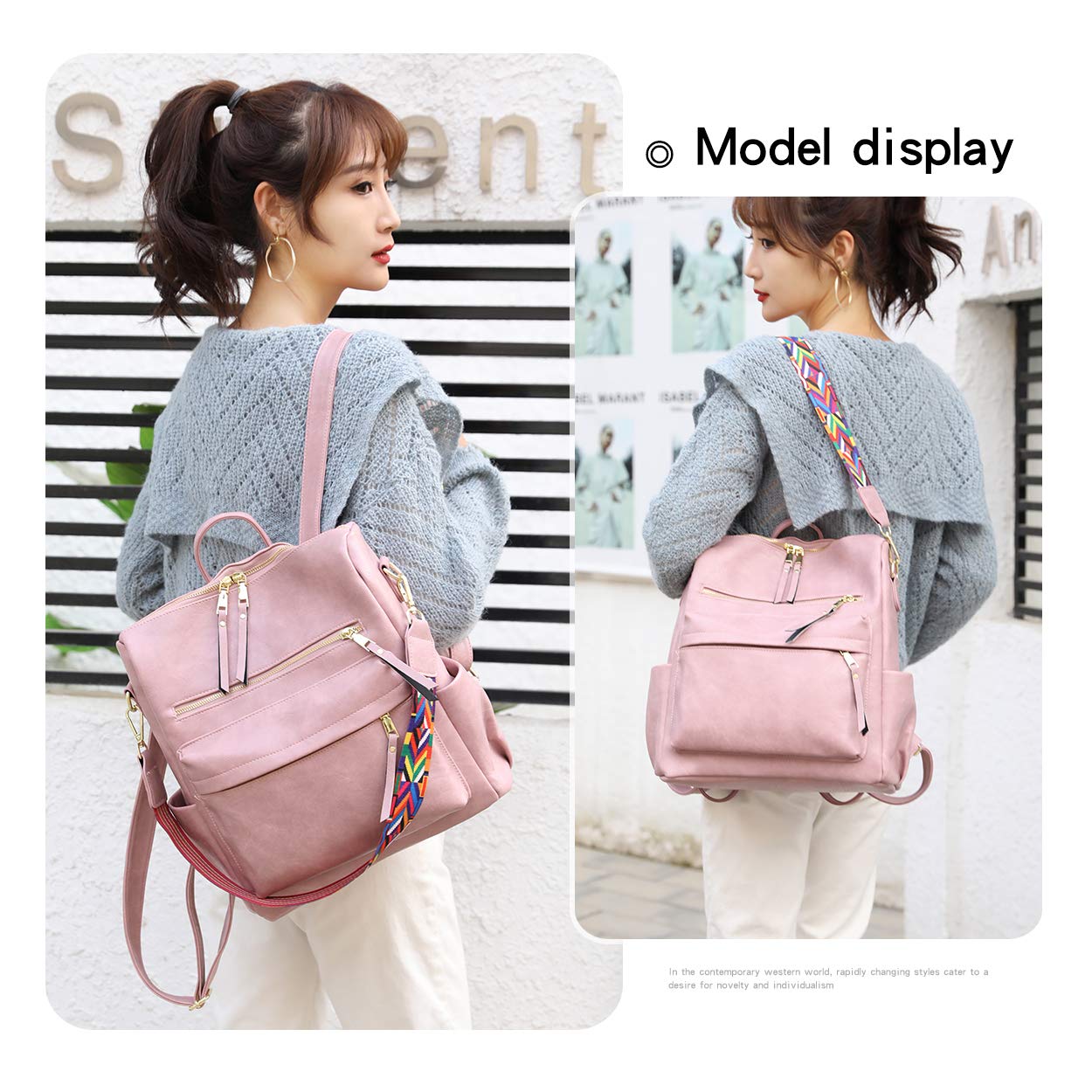 Stylish Women's Convertible Backpack Purse - Multipurpose Fashion Handbag for Shoulder Carry & Travel | Perfect for Work, School & Weekend Adventures