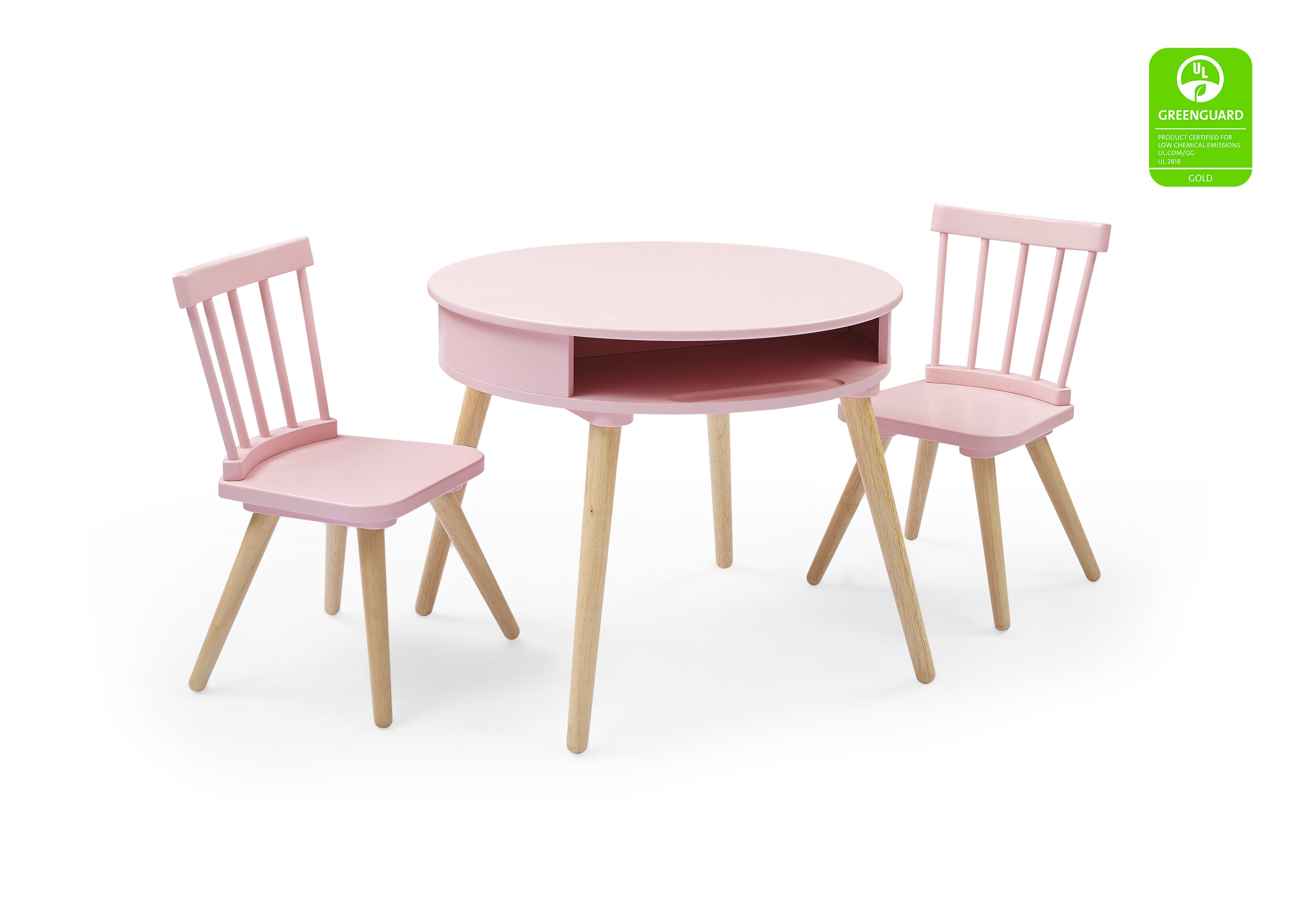 Hudson Storage Table & 2-Piece Chair Set - Space-Saving Dining Furniture for Small Apartments & Breakfast Nooks