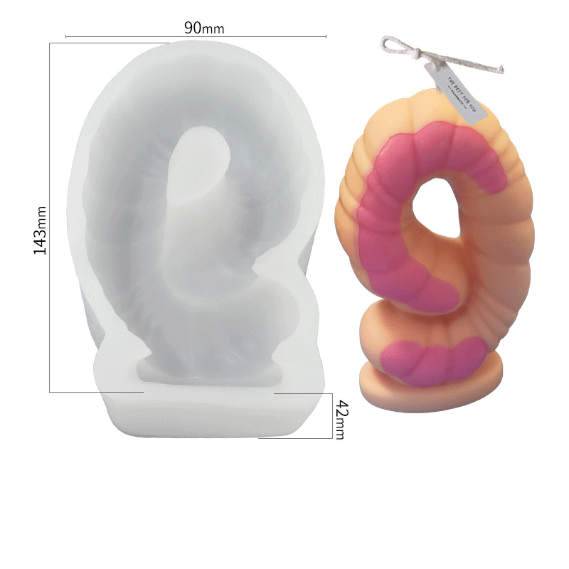 9-Number Digital Silicone Candle Mold - 5.6 Inches Tall for DIY Birthday, Wedding & Home Decor Candles - Reusable Baking Mold for Soap & Resin Crafts