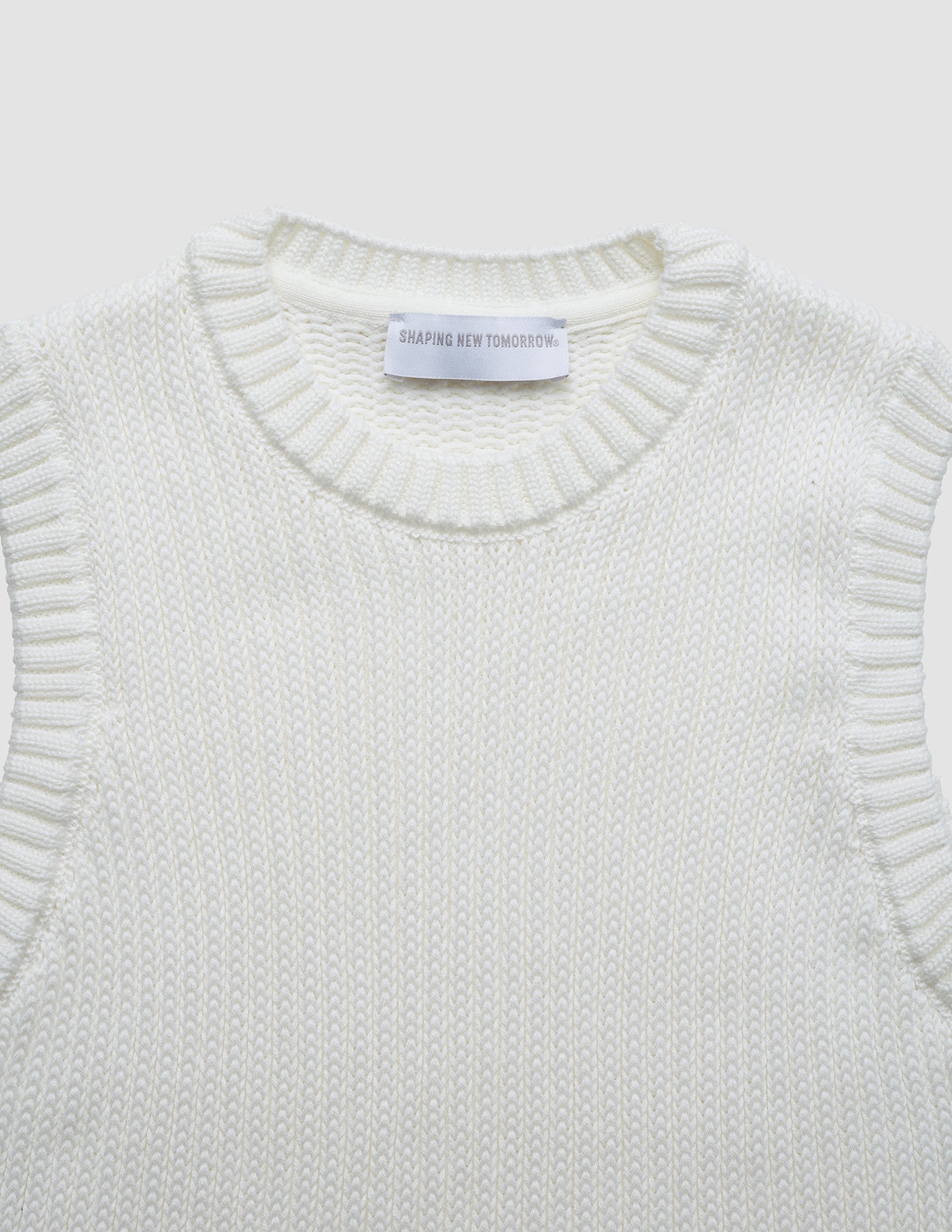 Women's Structured Knit Top Off White - Comfortable & Stylish Crewneck Sweater for Casual Wear, Office & Fall Outfits