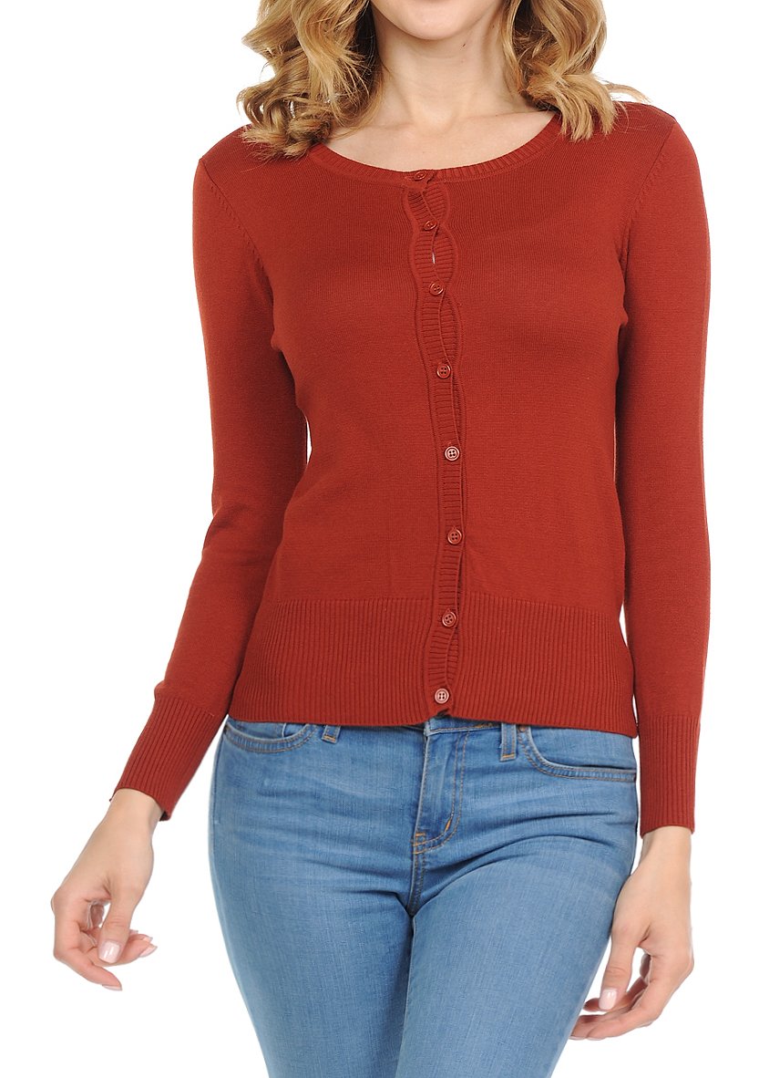 JNTOP Women's Button Down Cardigan Sweater - Soft Long Sleeve Open Front Knit Cardigan for Office, Casual Outfits & Layering