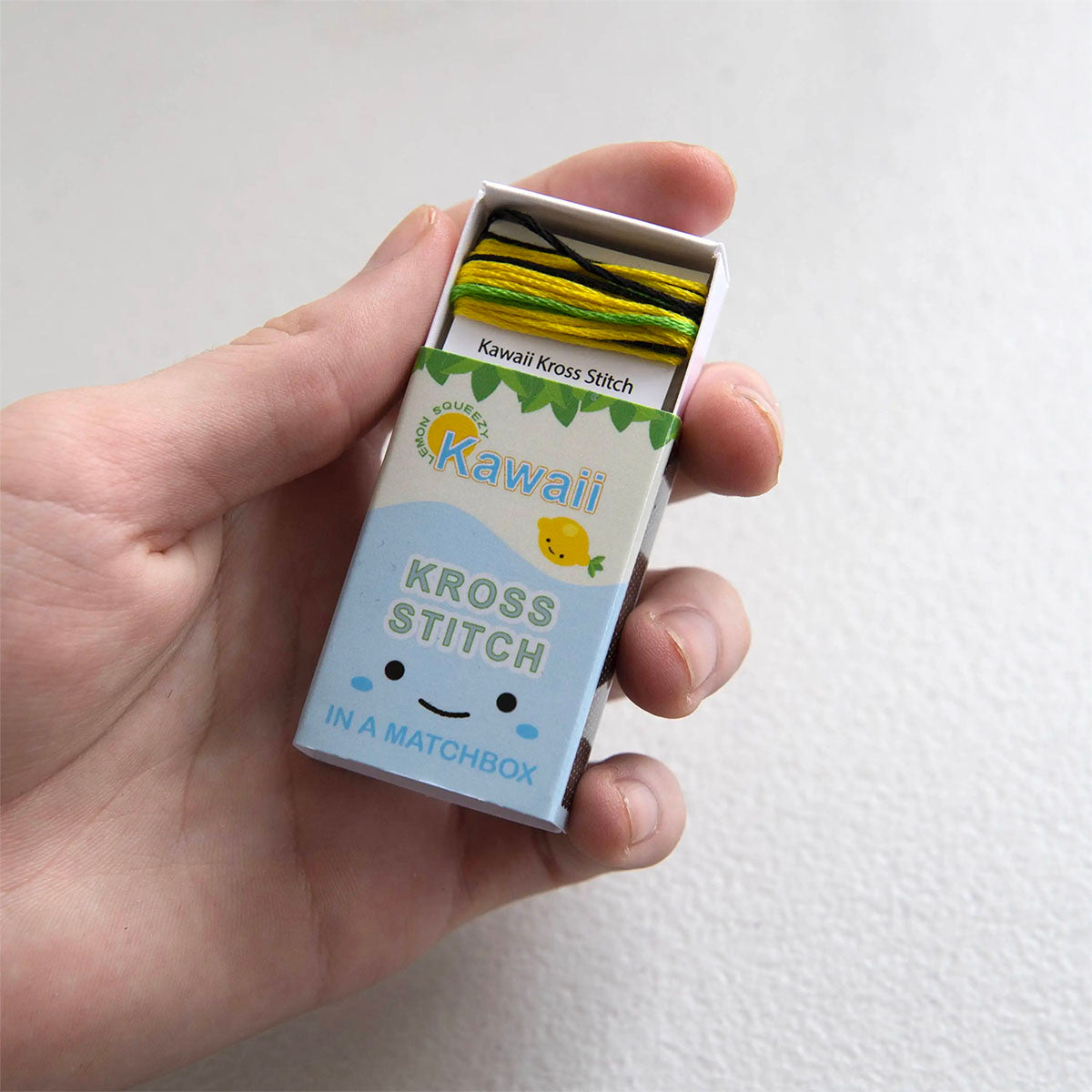 Mini Matchbox Cross Stitch Kit - Kawaii Lemon Design | DIY Embroidery Starter Set for Beginners | Perfect for Home Decor, Gift Giving & Craft Projects