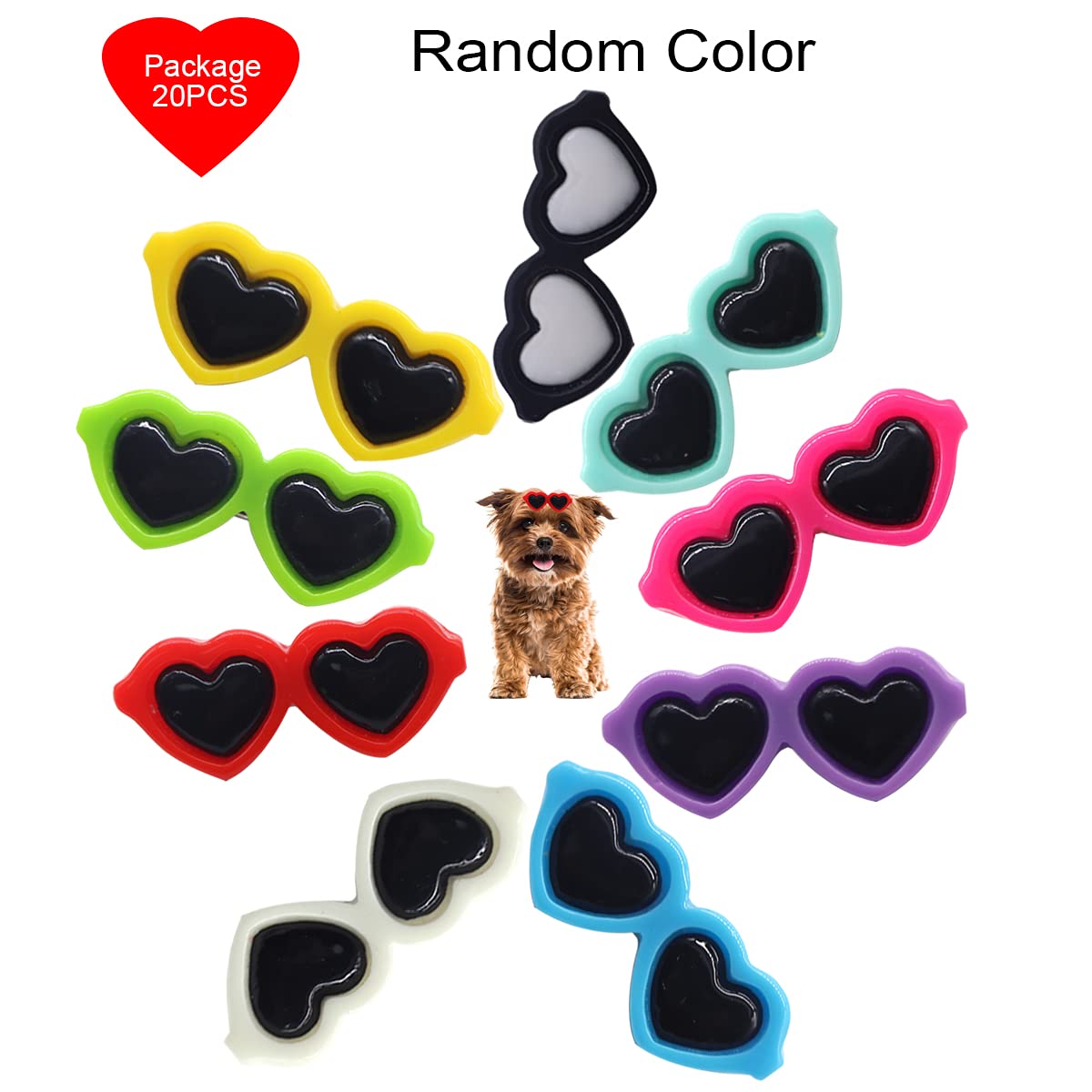 20Pcs Cute Dog Hair Bows with Clips - Pet Grooming Accessories for Dogs & Cats - Party & Photo Shoots