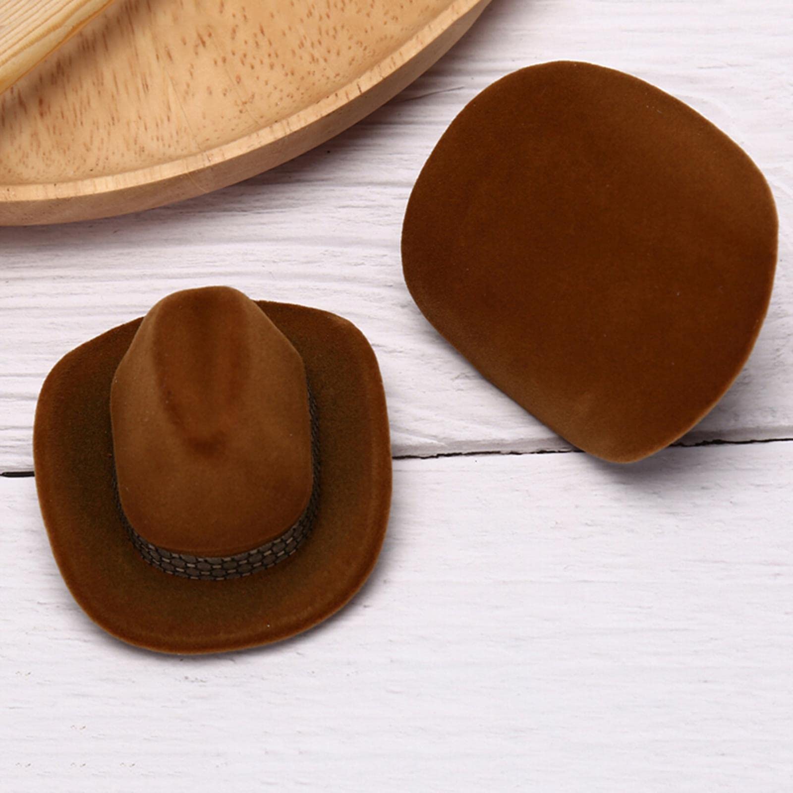 1 Piece Creative Cowboy Hat Shaped Ring Box - Velvet Jewelry Display Case for Rings, Earrings & Small Accessories - Perfect for Jewelry Stores, Gift Packaging & Travel Storage