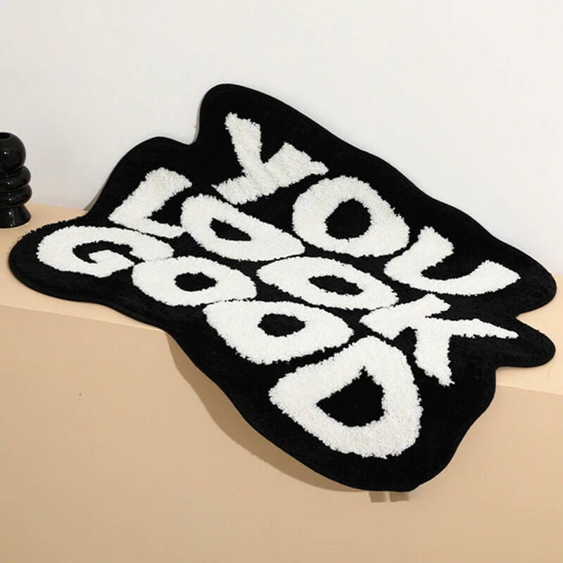 Stylish You Look Good Tufted Accent Rug - Soft & Durable Home Decor for Living Room, Bedroom, or Office - Perfect for Adding Personality to Any Space