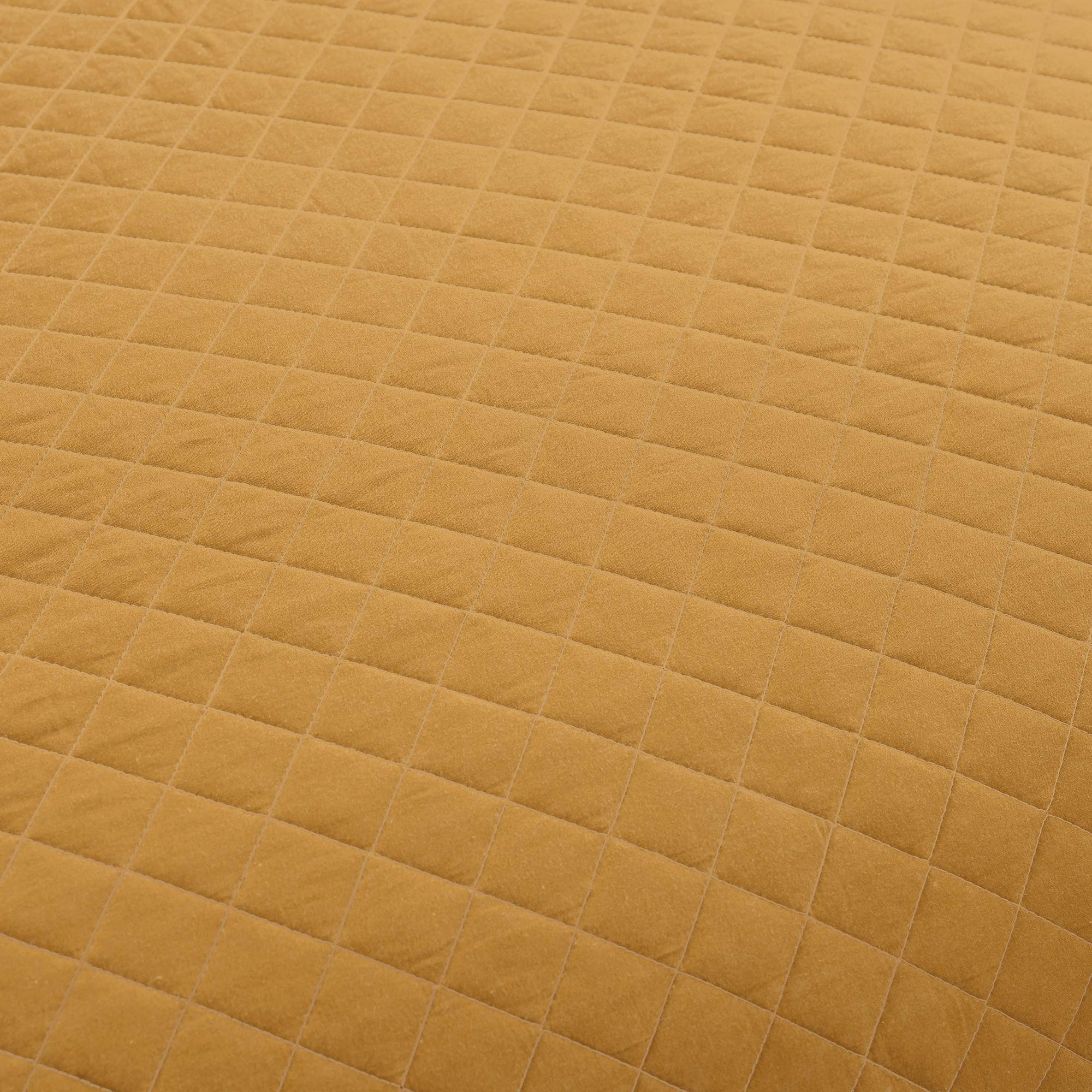 Lush Decor Ava Quilt Set - 3 Piece Oversized Diamond Pattern Bedding Blanket & Bedspread - Full/Queen Size - Mustard Yellow - Cozy Home Decor for Bedroom, Living Room & Guest Room