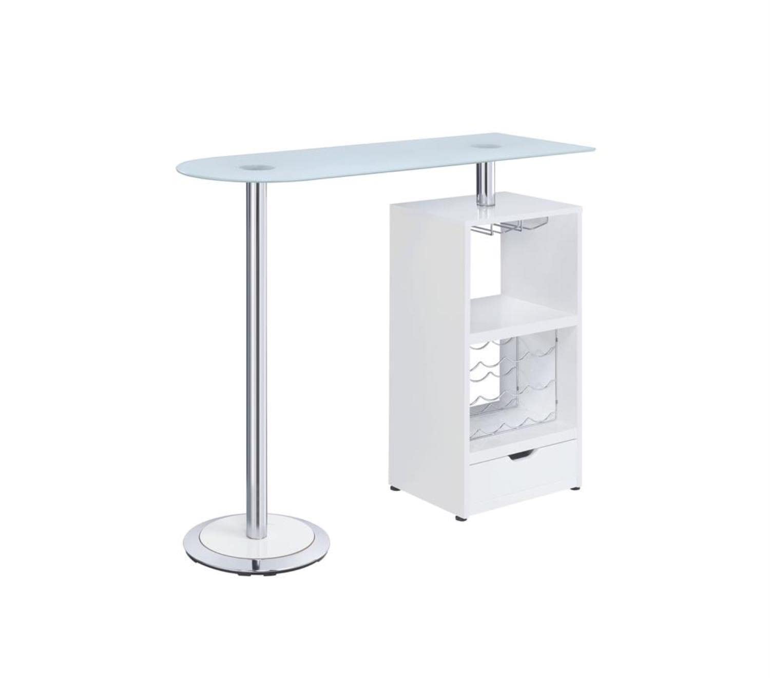 White Coaster Furniture Bar Table with Wine Storage - Perfect for Home Bars, Dining Rooms & Entertaining Spaces
