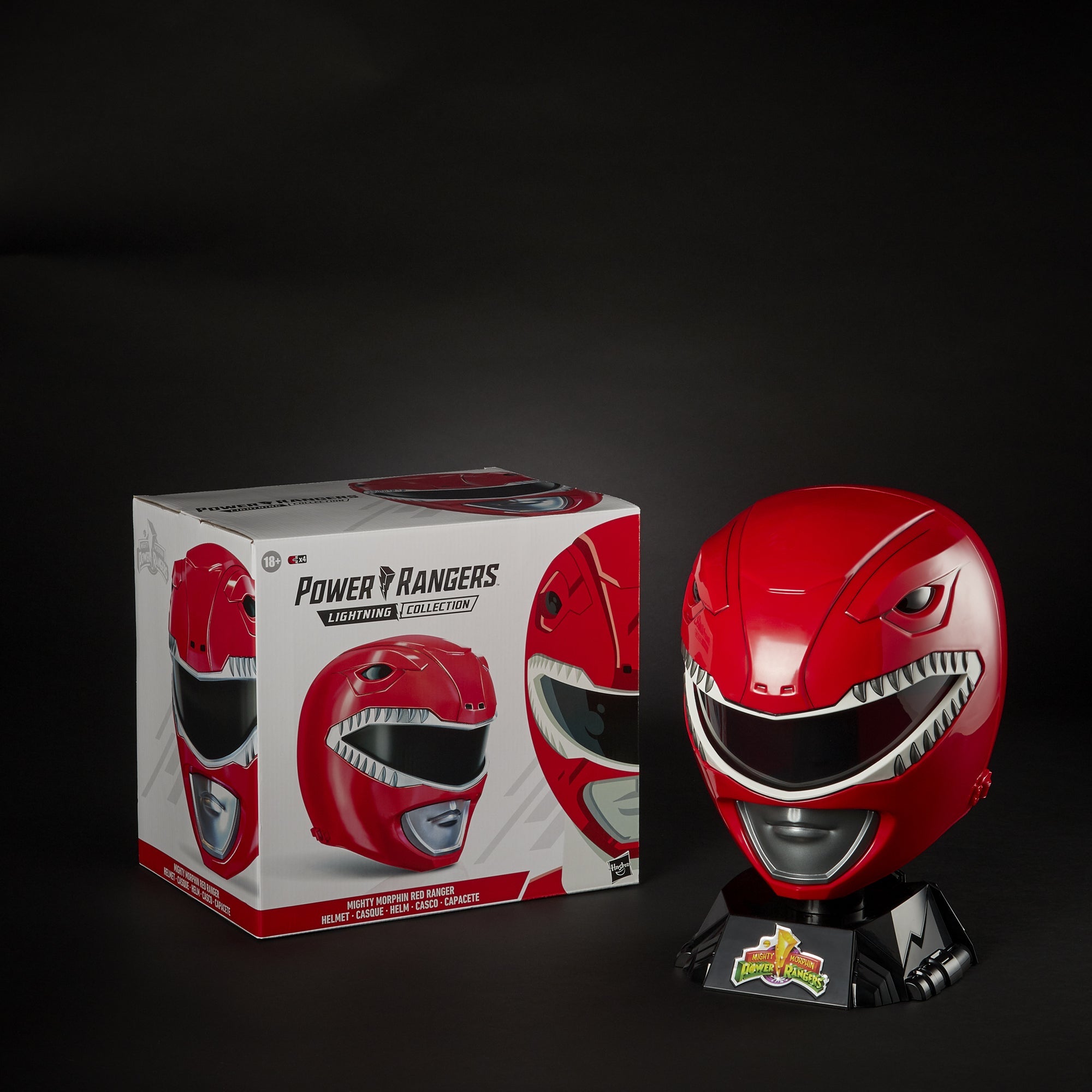 Power Rangers: Lightning Collection Mighty Morphin Red Ranger Helmet - Premium Collectible Cosplay & Display Piece for Fans & Halloween Costumes