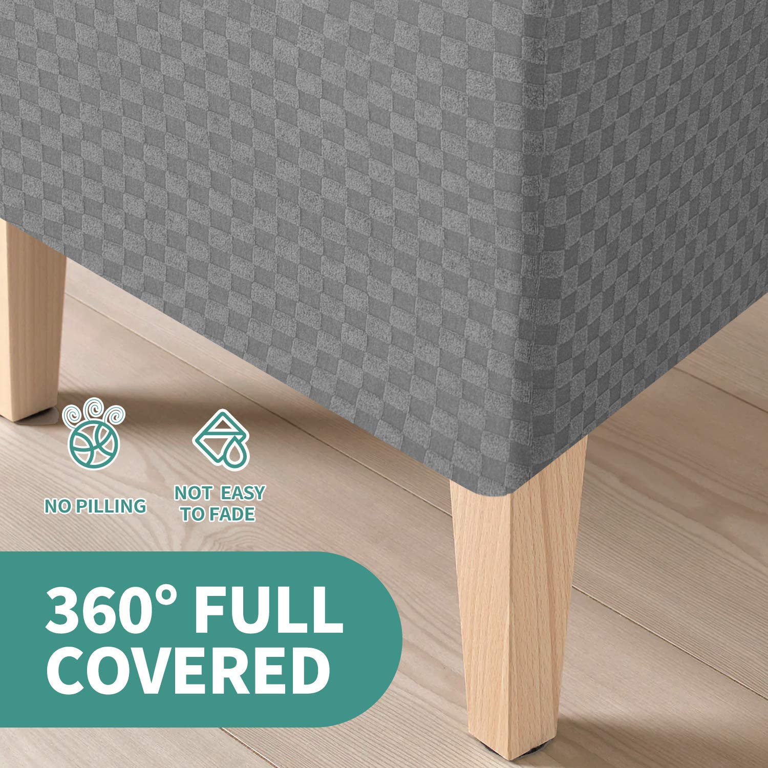 YEMYHOM 4-Piece Slipcover Set - Large Sofa Cover & Ottoman Cover in Light Gray | Perfect for Living Room Furniture Protection & Home Decor Upgrade