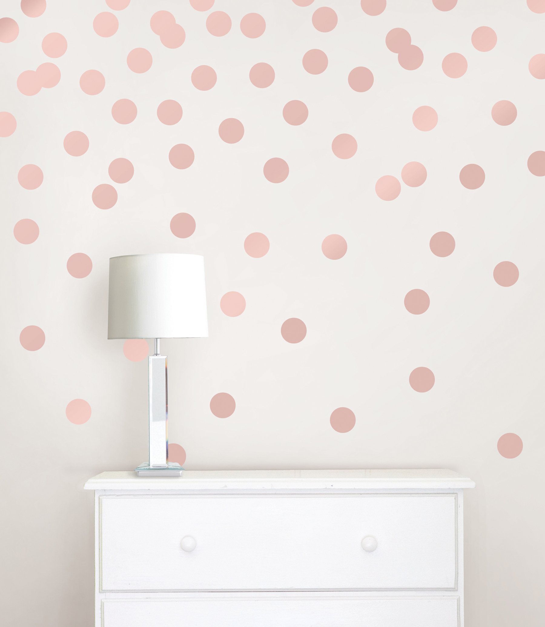 Wall Pops WPD2137 Rose Gold Confetti Dots - Metallic Removable Wall Decals for Bedroom, Nursery & Office Decor - Perfect for Parties, Home Styling & DIY Projects