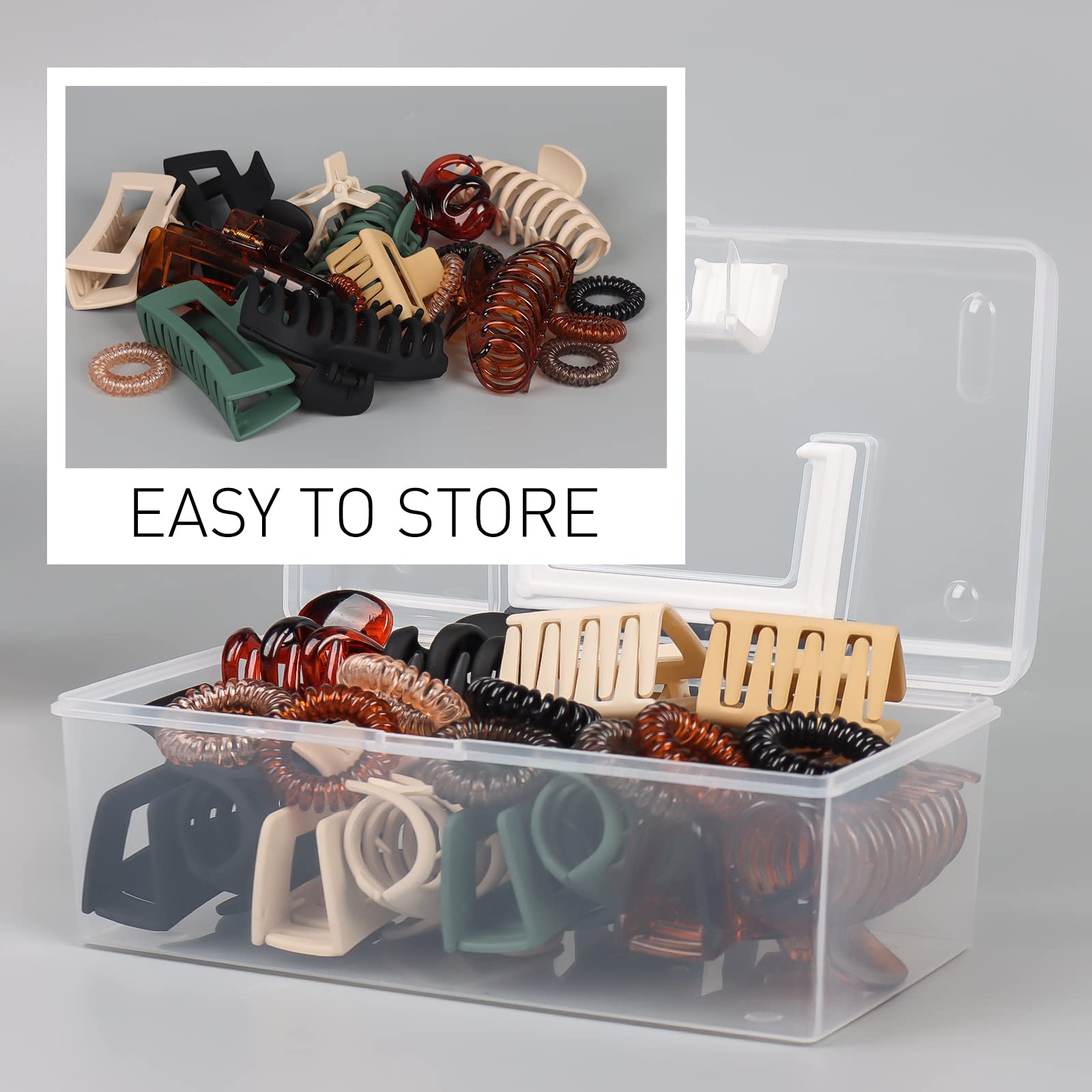 20Pcs Hair Claw Clips Set - 4.3 Inch Large Square Barrettes for Women & Girls, Strong Hold Jaw Clips for Thick & Thin Hair | Fashion Hair Accessories for Daily Styling, Work & Special Occasions