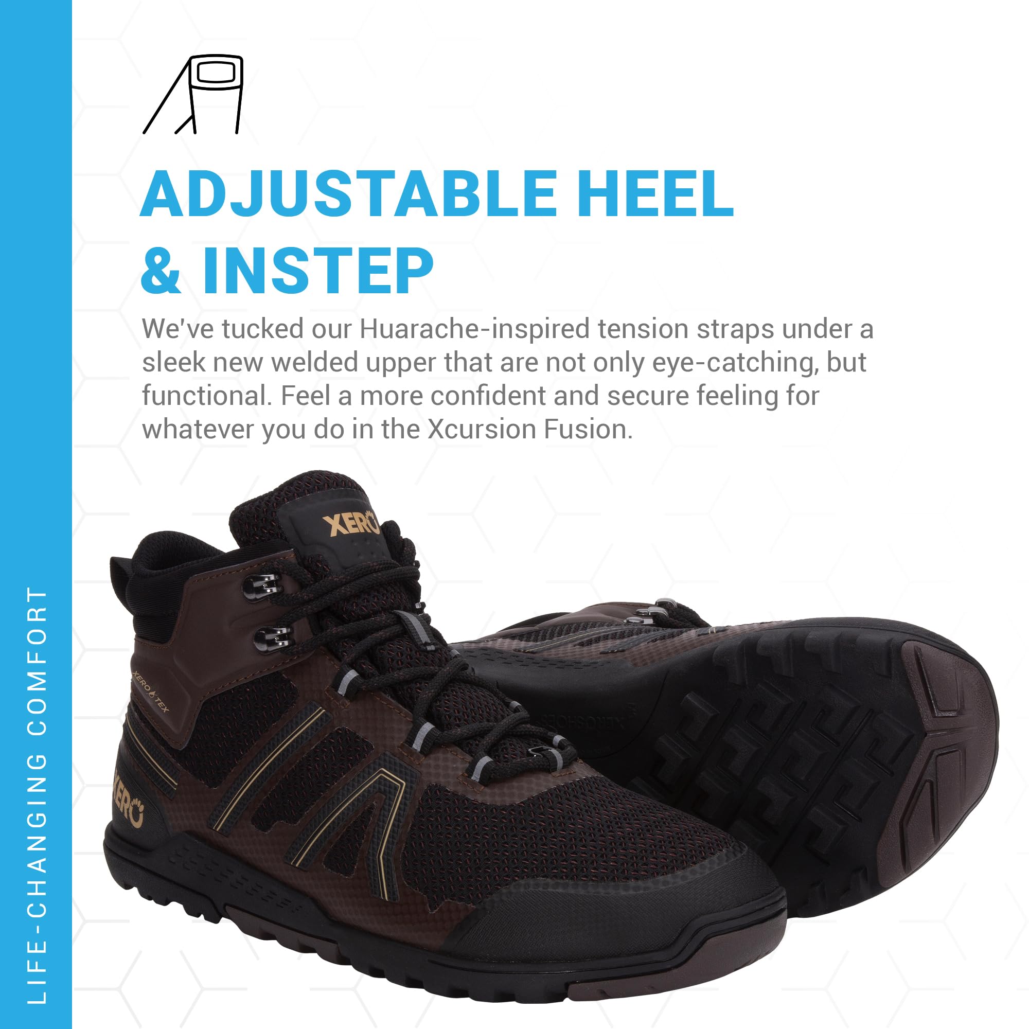 Xero Shoes Barefoot Hiking Boots for Men - Waterproof Xcursion Fusion Minimalist Trail Shoes with Wide Toe Box & Zero Drop | Perfect for Outdoor Adventures, Trekking & Backpacking