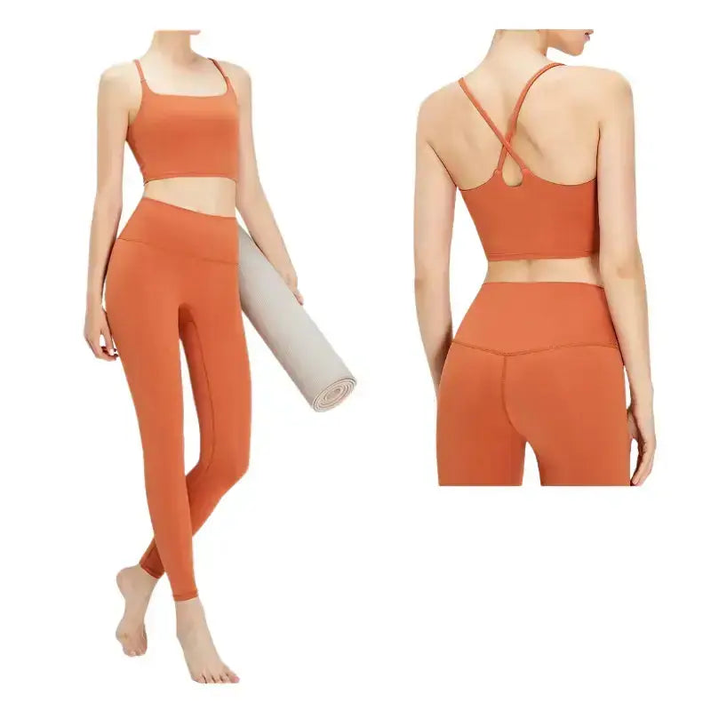 Women's High-Waisted Yoga Pants & Sports Bra Set - Breathable Workout Clothes for Gym, Running & Yoga | Swimcore Activewear for Women | Perfect for Fitness, Pilates & Lounge Wear
