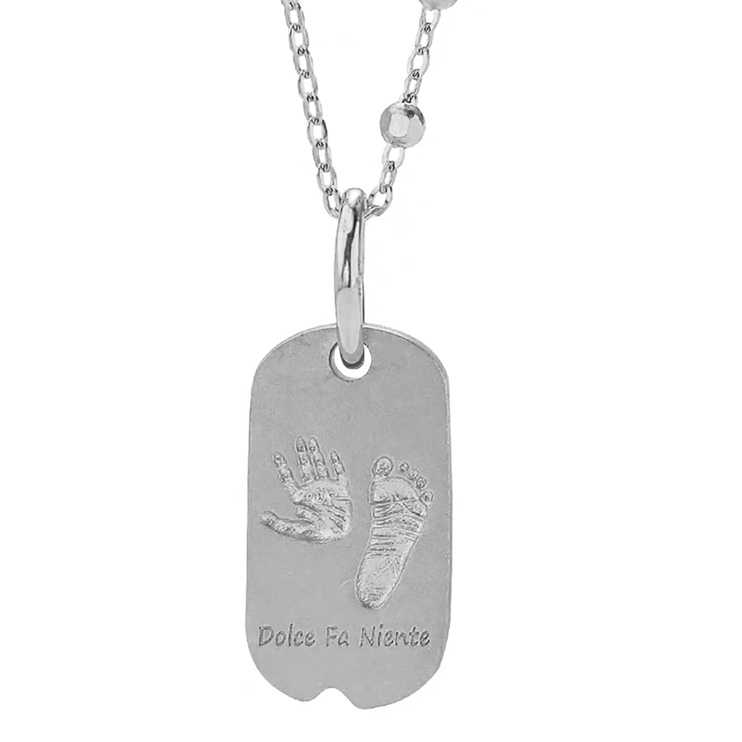 MomentoGleam Solid Gold Baby Footprint Necklace - Personalized Keepsake Jewelry for Newborns, Christening Gifts & Mother's Day - Handcrafted 14K Gold Pendant for Special Memories
