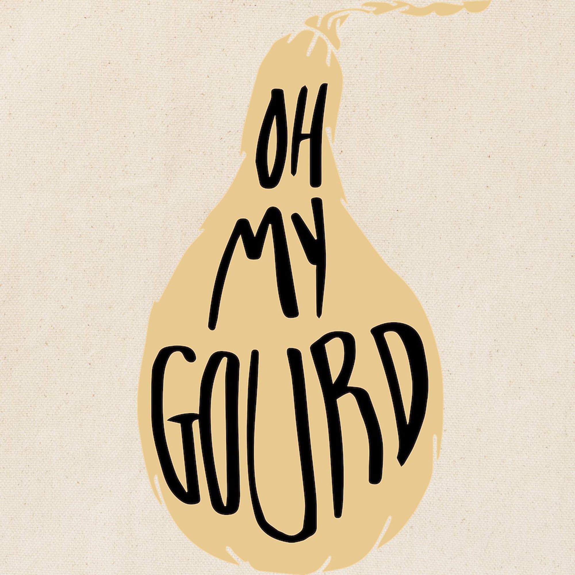 Eco-Friendly Oh My Gourd Canvas Tote Bag - Reusable Natural Cotton Shopping Bag for Groceries, Beach & Farmers Market