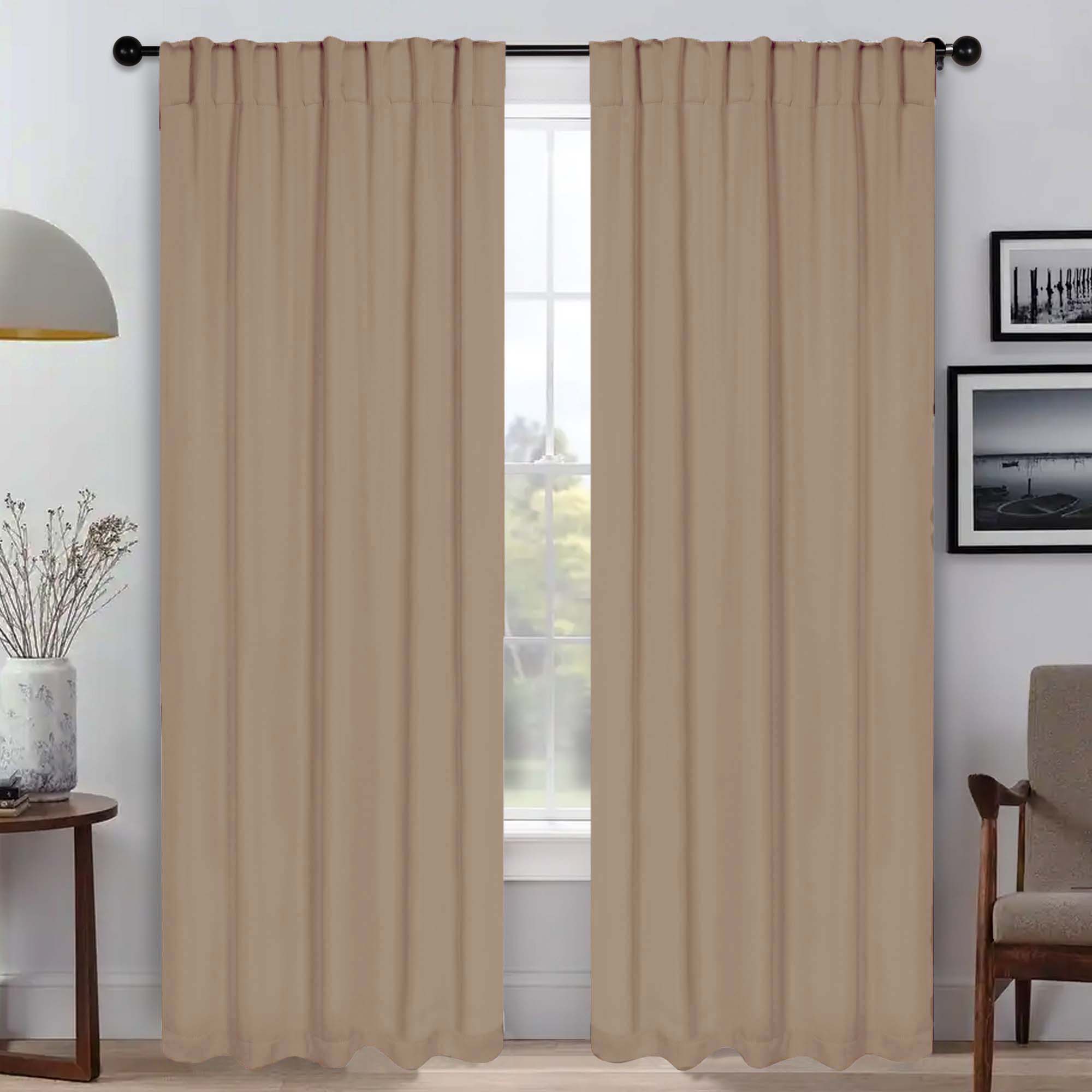 Premium Blackout Curtains for Bedroom - Thermal Insulated Room Darkening Drapes with Back Tabs (Set of 2 Panels) - Perfect for Home Theater, Nursery & Shift Workers