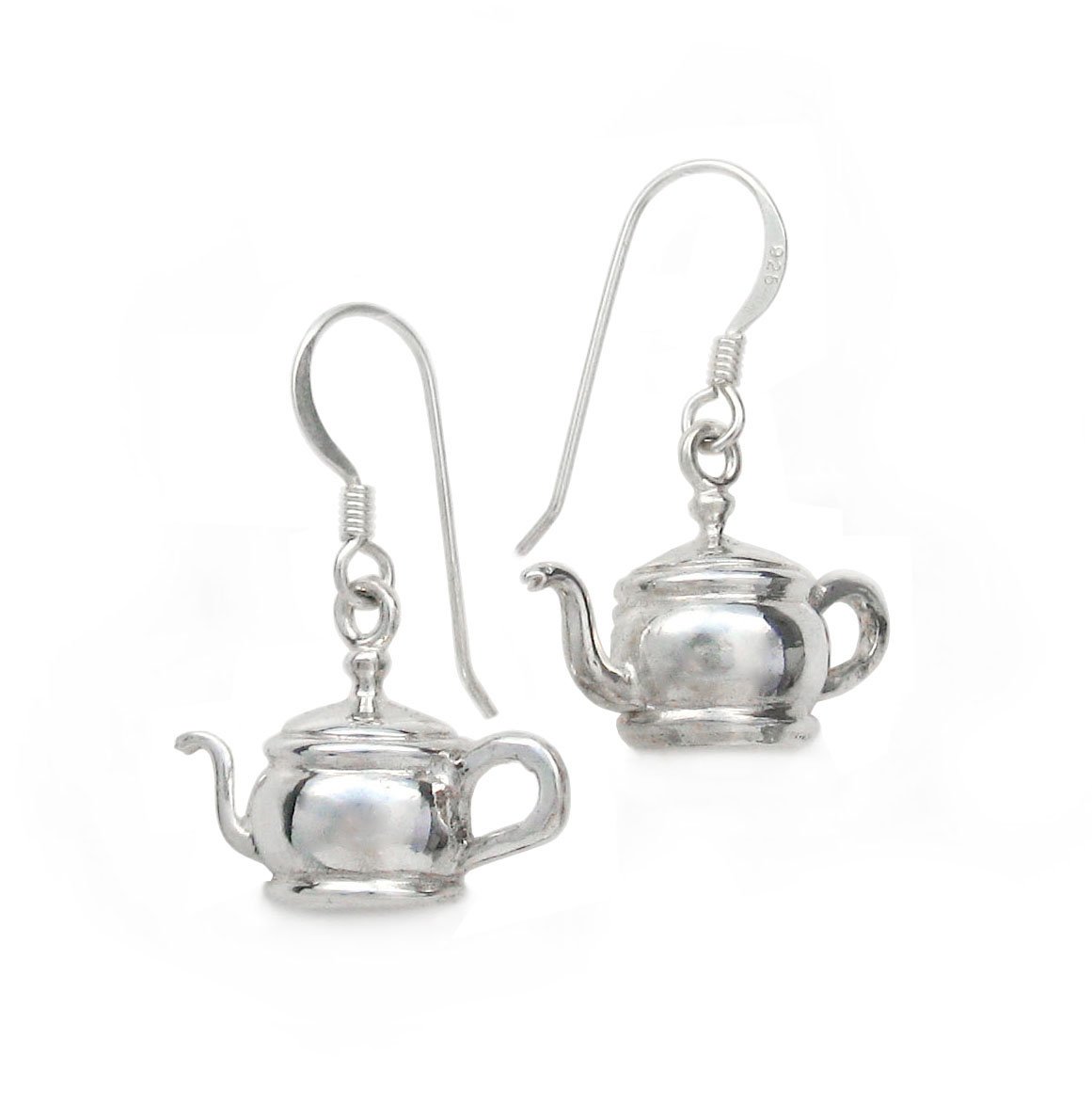 925 Sterling Silver Teapot Earrings - Elegant Dangle Drop Earrings for Women, Perfect for Tea Parties, Afternoon Tea & Vintage Style Outfits