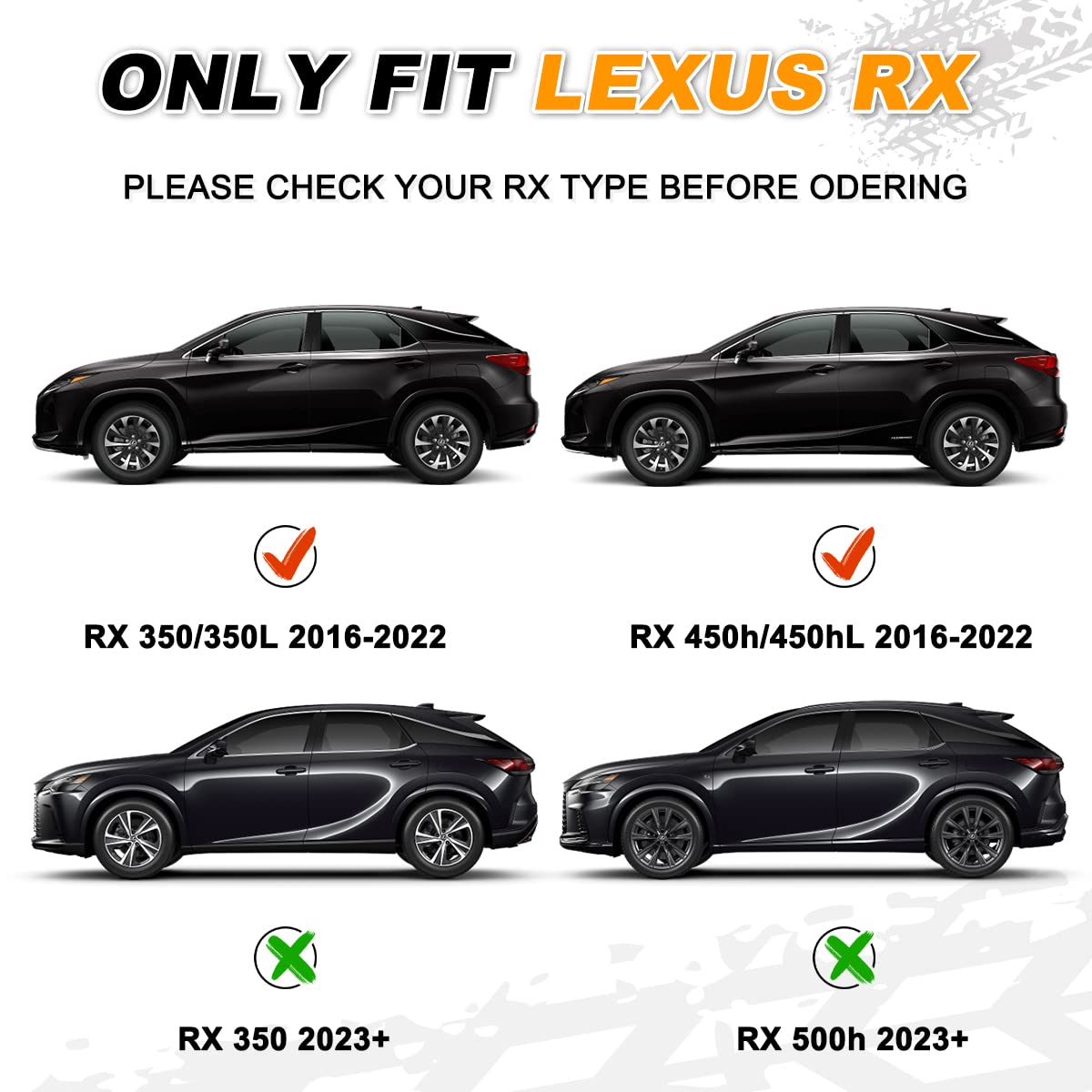 Snailfly Running Boards Side Step Compatible with Lexus RX350 RX350L RX450h RX450hL 2016-2022 - Durable Aluminum Alloy Nerf Bars for Off-Road & Daily Driving Protection