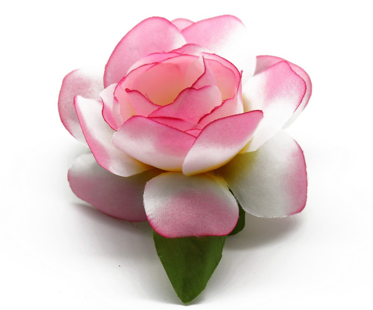 Hawaiian Luau Party Artificial Fabric Gardenia Hair Clips for Women - Tropical Floral Hair Accessories for Summer Beach, Wedding & Hawaiian Theme Parties