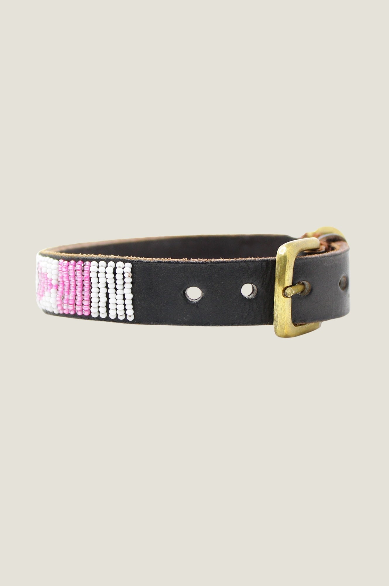 Arrow Dog Collar - Adjustable Nylon Pet Collar with D-Ring, Pink & White Stripes | Perfect for Small Medium Dogs, Daily Walks & Training