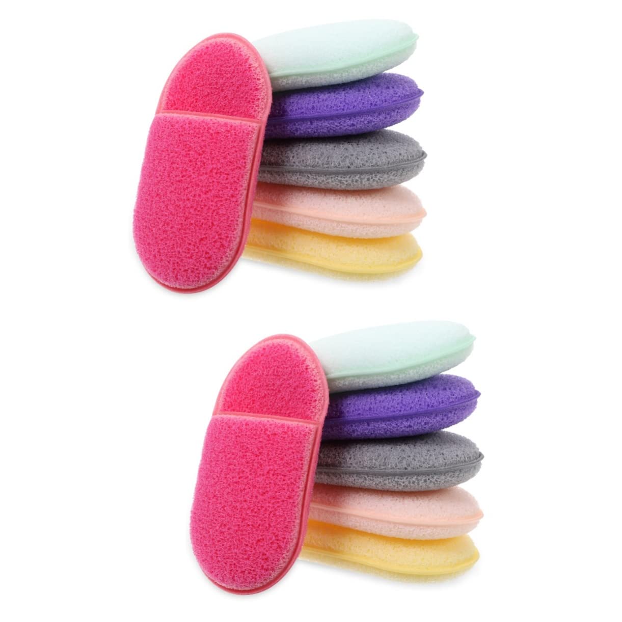 12 Pack FRCOLOR Makeup Sponges - Soft Facial Cleansing Puffs for Oil Cleanser & Makeup Removal, Exfoliating & Gentle Face Scrubber Sponge - Perfect for Daily Skincare & Beauty Routine