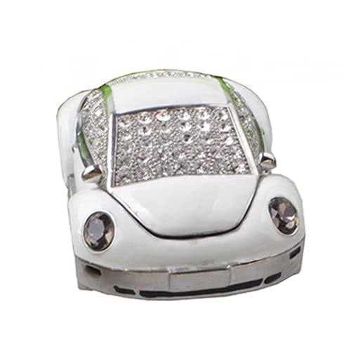 **Elegant Crystal Bejeweled Car Trinket Jewelry Box - Enameled Treasure Box for Car Decor, Novelty Gift (White) - Perfect for Organizing Jewelry, Keys & Small Accessories in Your Car**