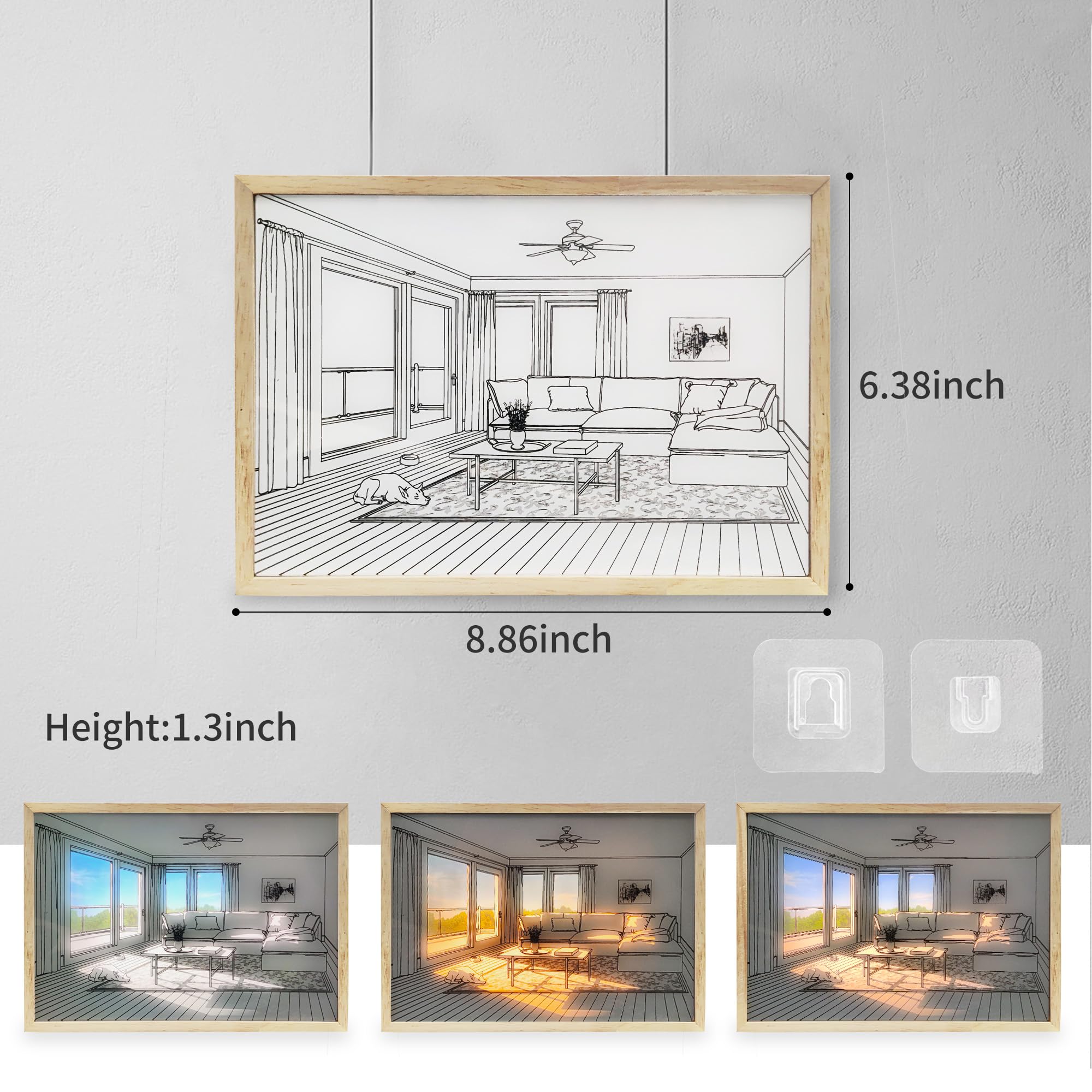 LED Light Up Wall Art - 4D Dimmable Canvas Painting with Frame, Dog Wall Decor for Home, Bedroom & Kitchen | Unique Night Light & Gift Idea for Kids, Adults | Perfect for Mood Lighting & Interior Decoration