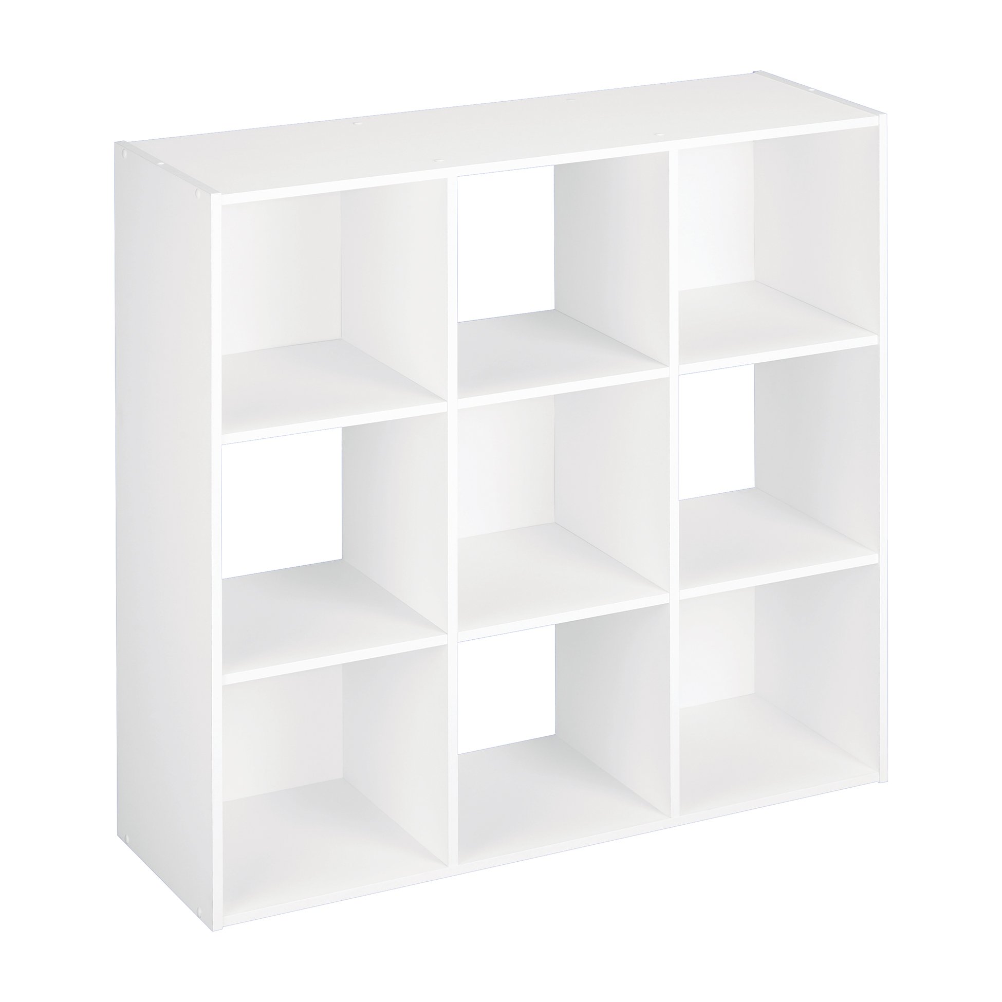 ClosetMaid 9-Cube Stackable Bookcase Shelf Organizer - White Laminated Wood Storage for Home & Office | Perfect for Books, Toys, and Display Decor